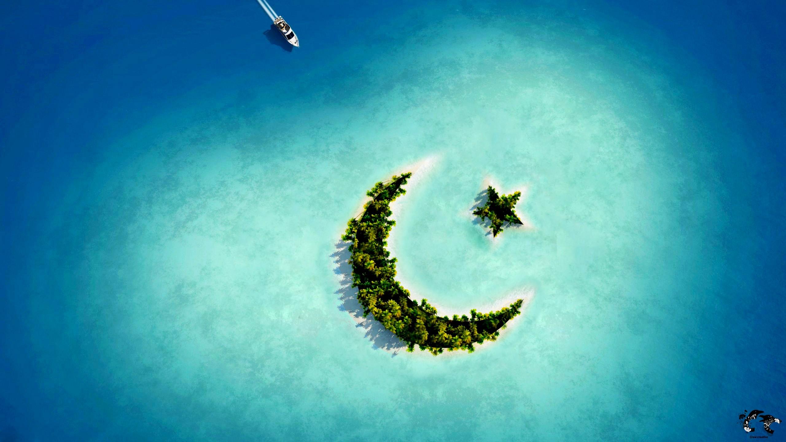 Crescent Moon Star Island Wallpapers