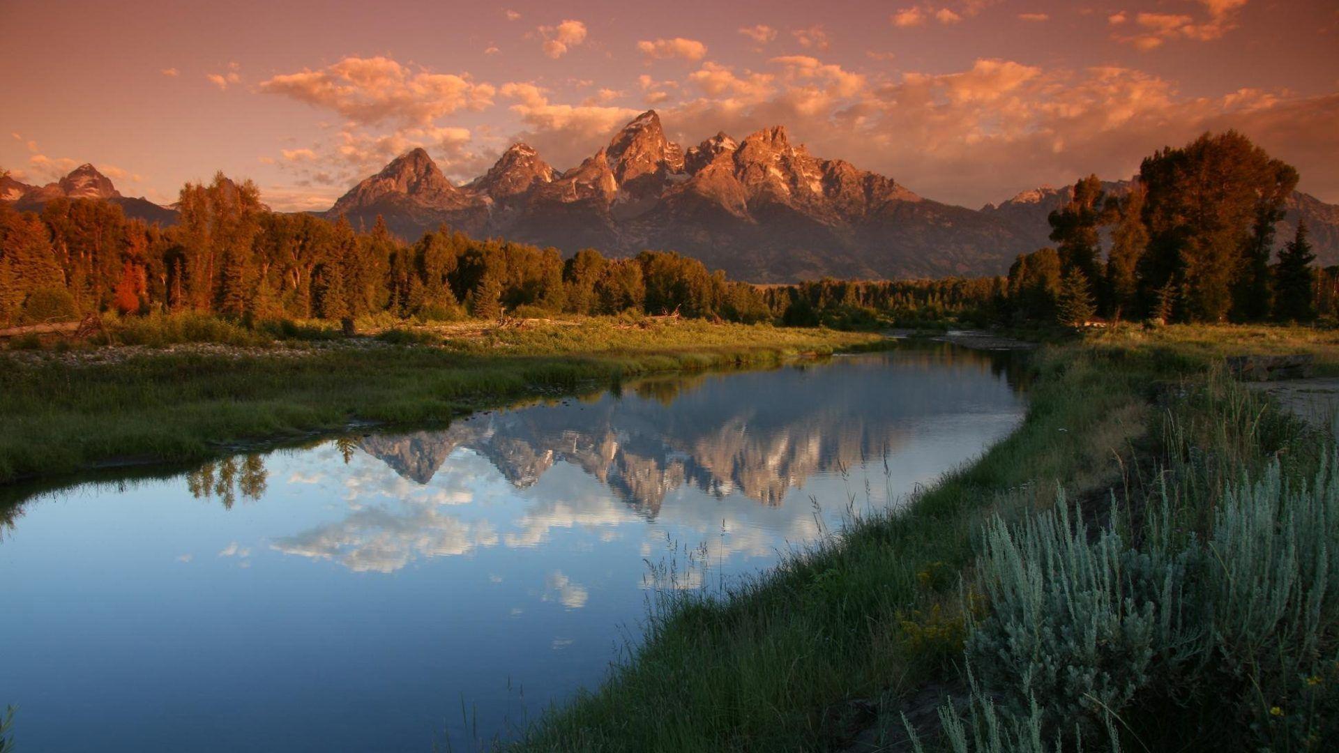 Tetons Tag wallpapers: Wyoming Usa Nature Trees River Tetons