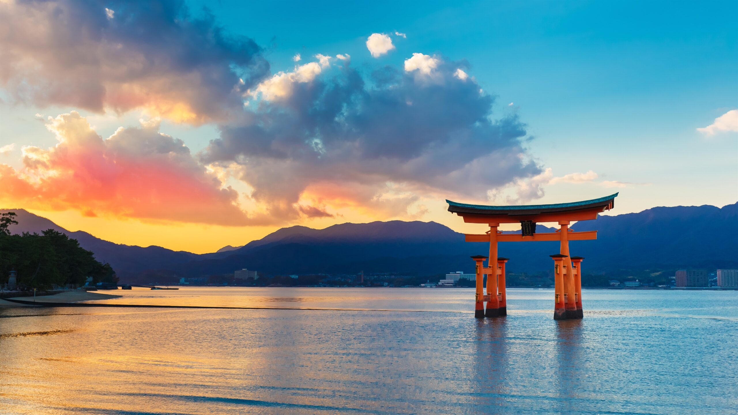 Wallpapers Torii Gate, sea, sunset, Japan UHD 4K Picture, Image