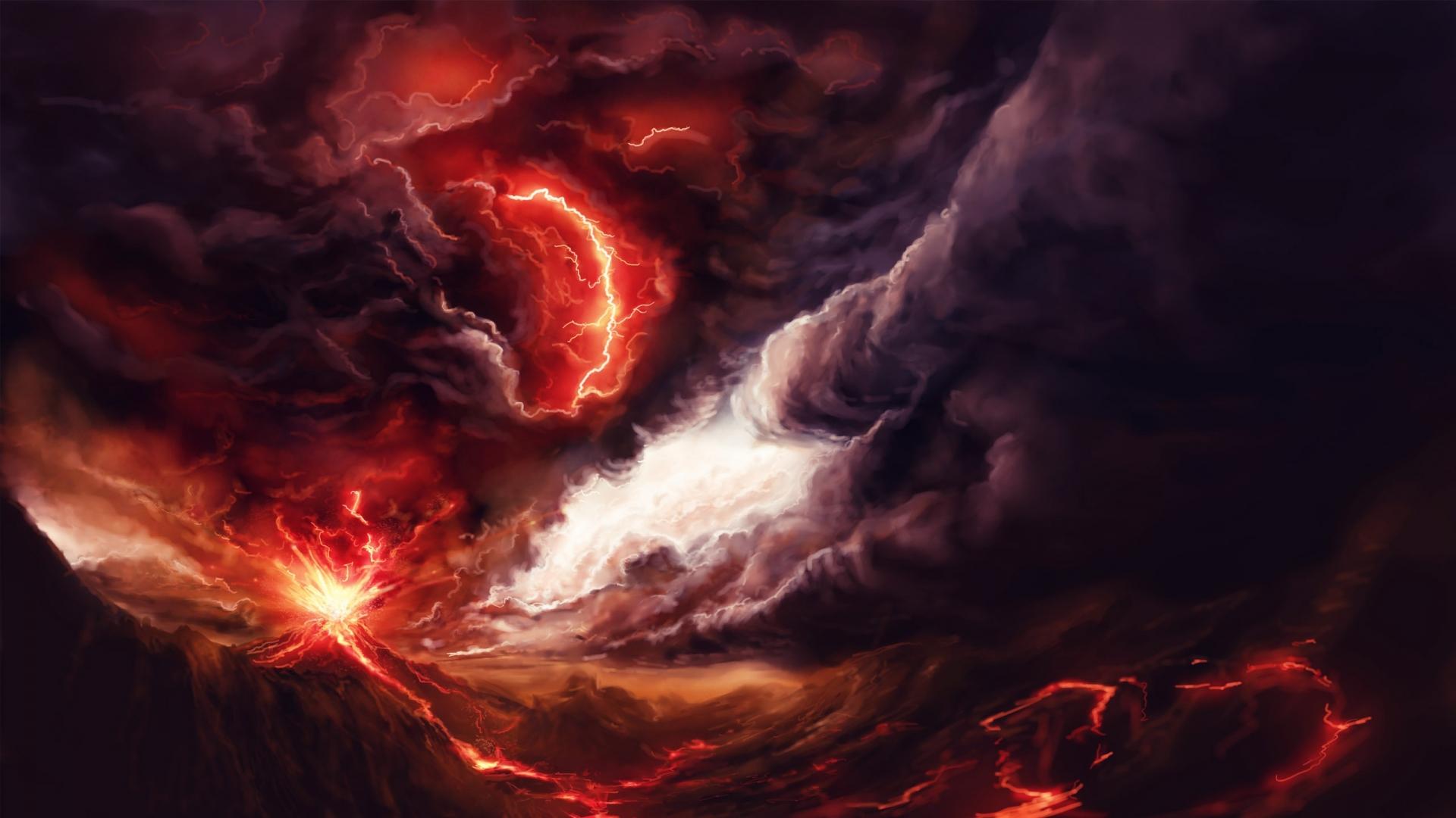 Fire Lightning Tornado HD Wallpaper, Backgrounds Image