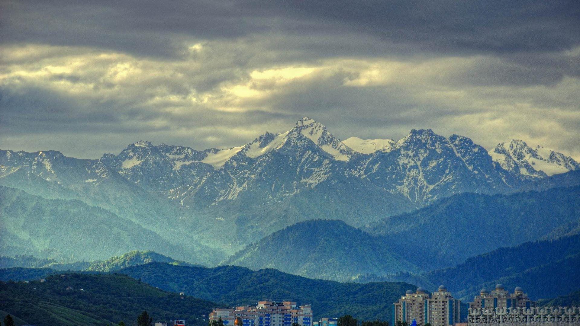 City By The Mountains In Kazakhstan