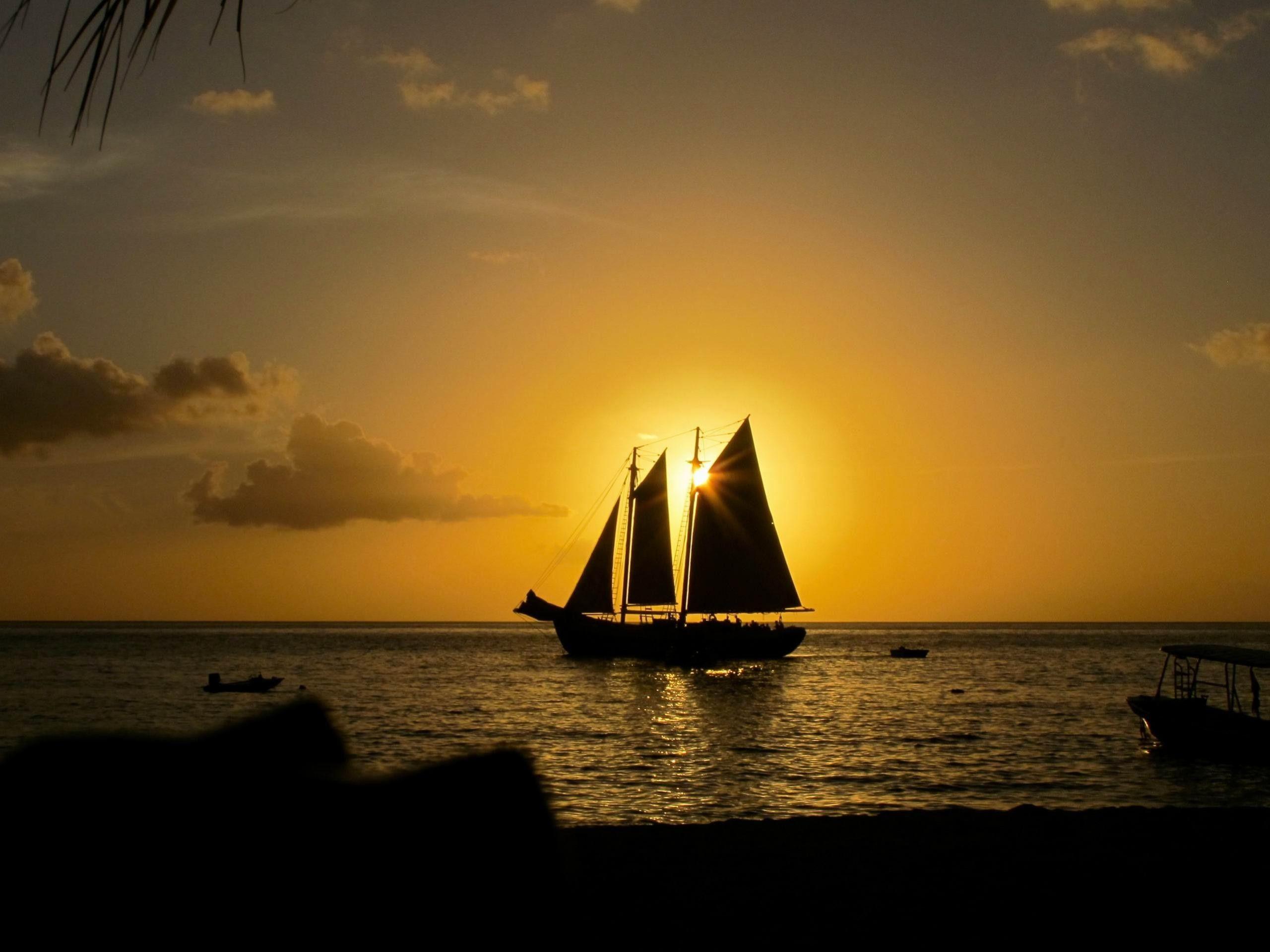 Sunsets: Saint Vincent Granadines Grenadines Sunset Sea Sailboat