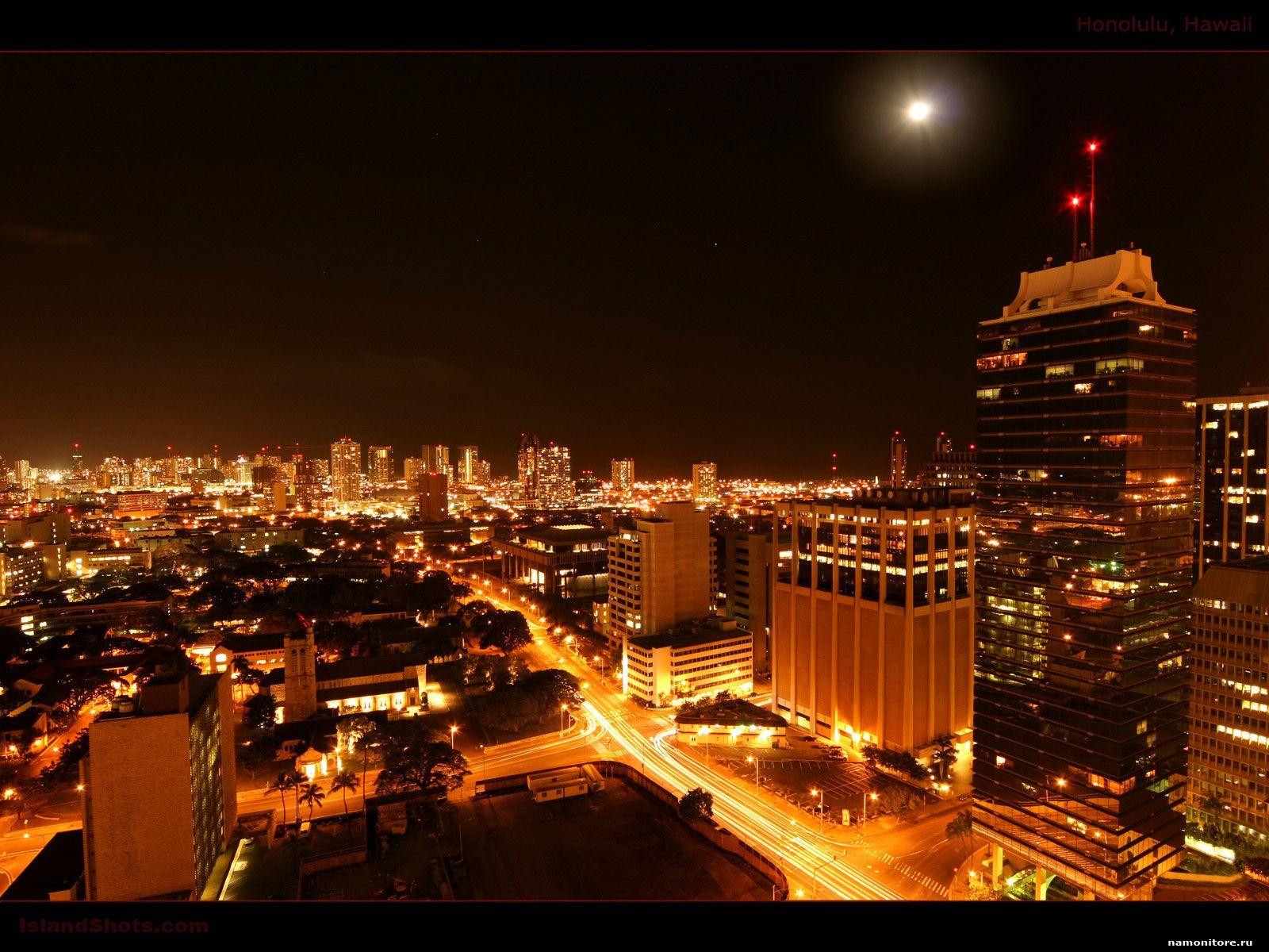 Honolulu, black, cities and countries, night