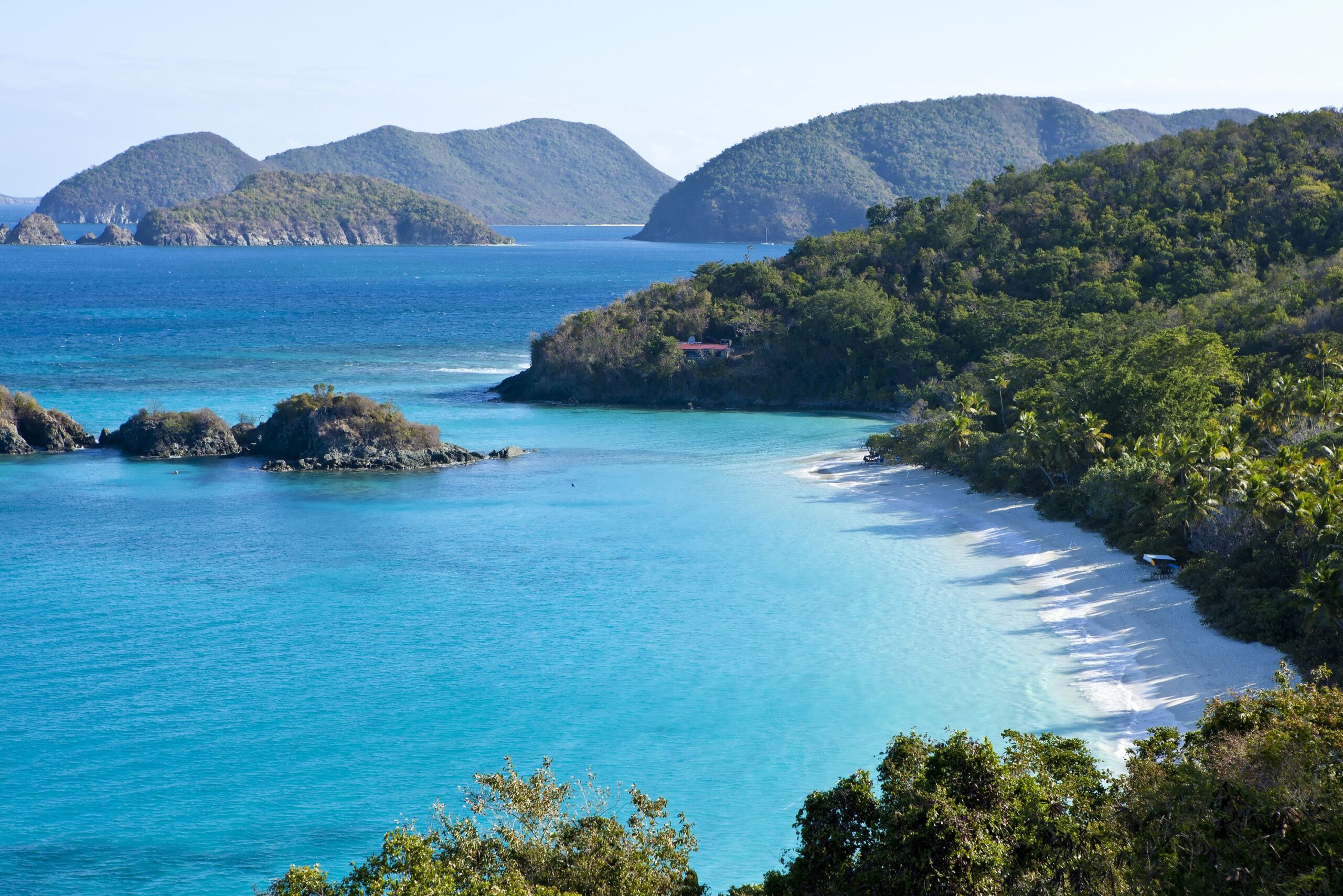 Caribbean beaches in Sint Maarten, US Virgin Islands, Bahamas