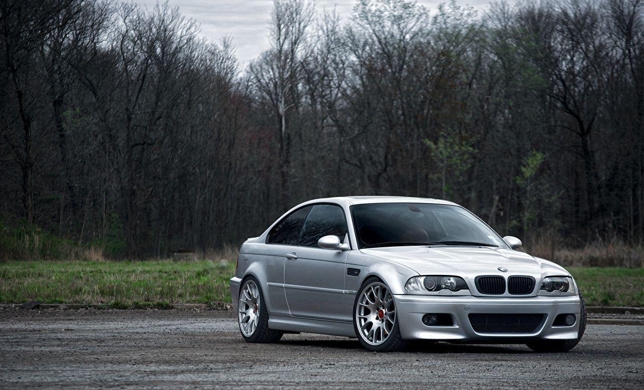 Image BMW E46 M3 silver frontside automobile