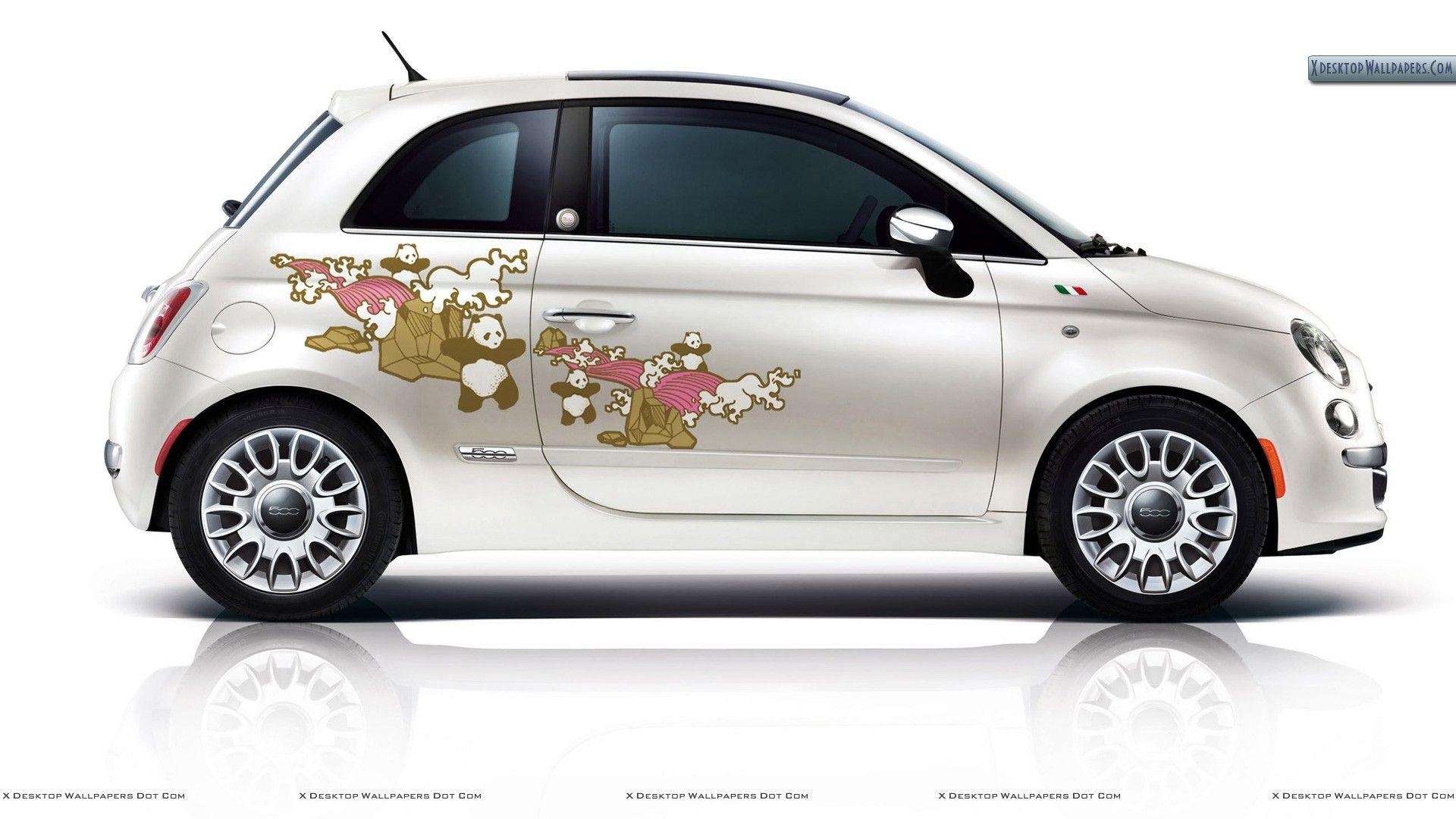 Fiat 500 First Edition – Graphic Design in White Wallpapers