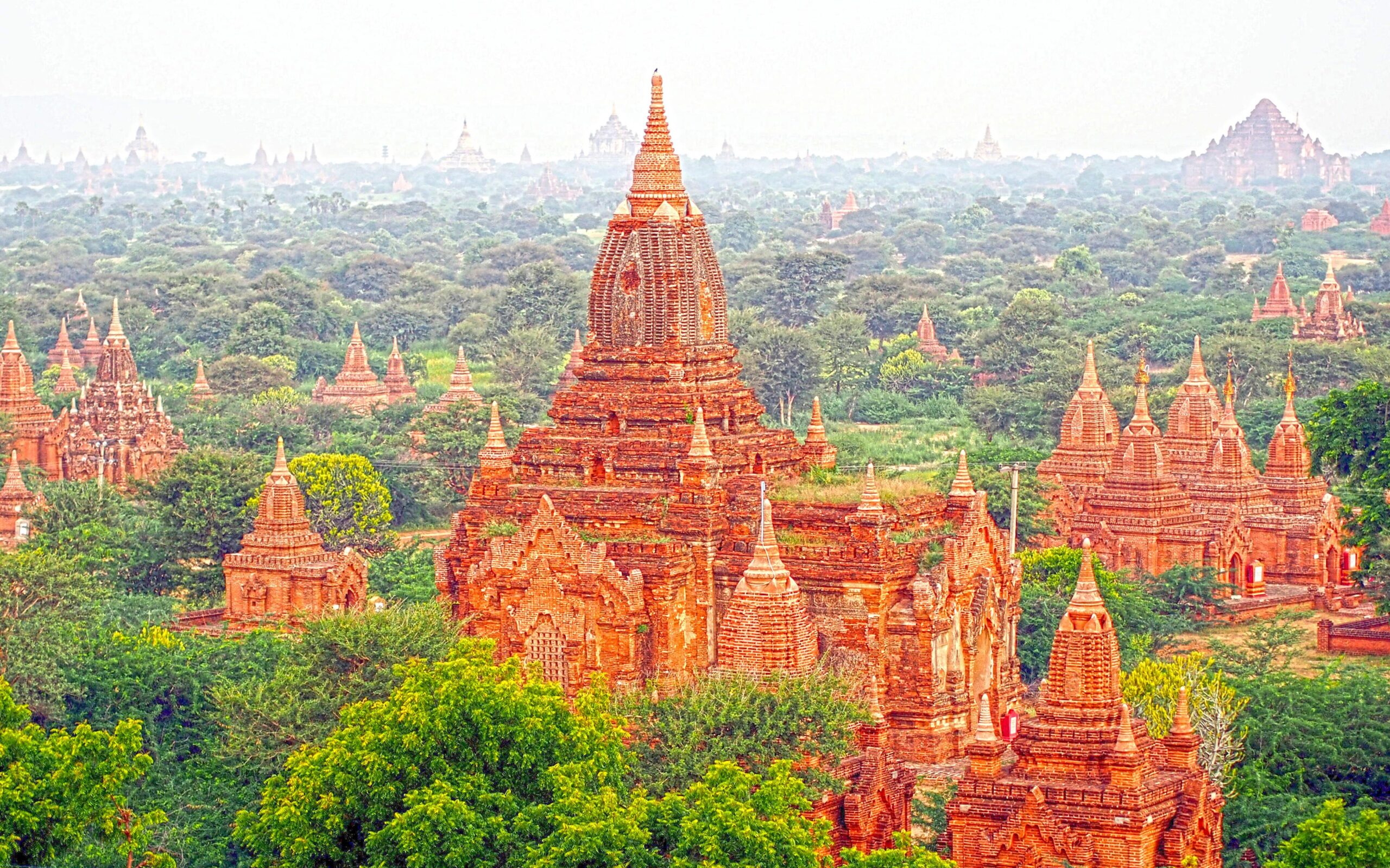 Download wallpapers Bagan, 4k, temples, ancient city, Burma, Myanmar