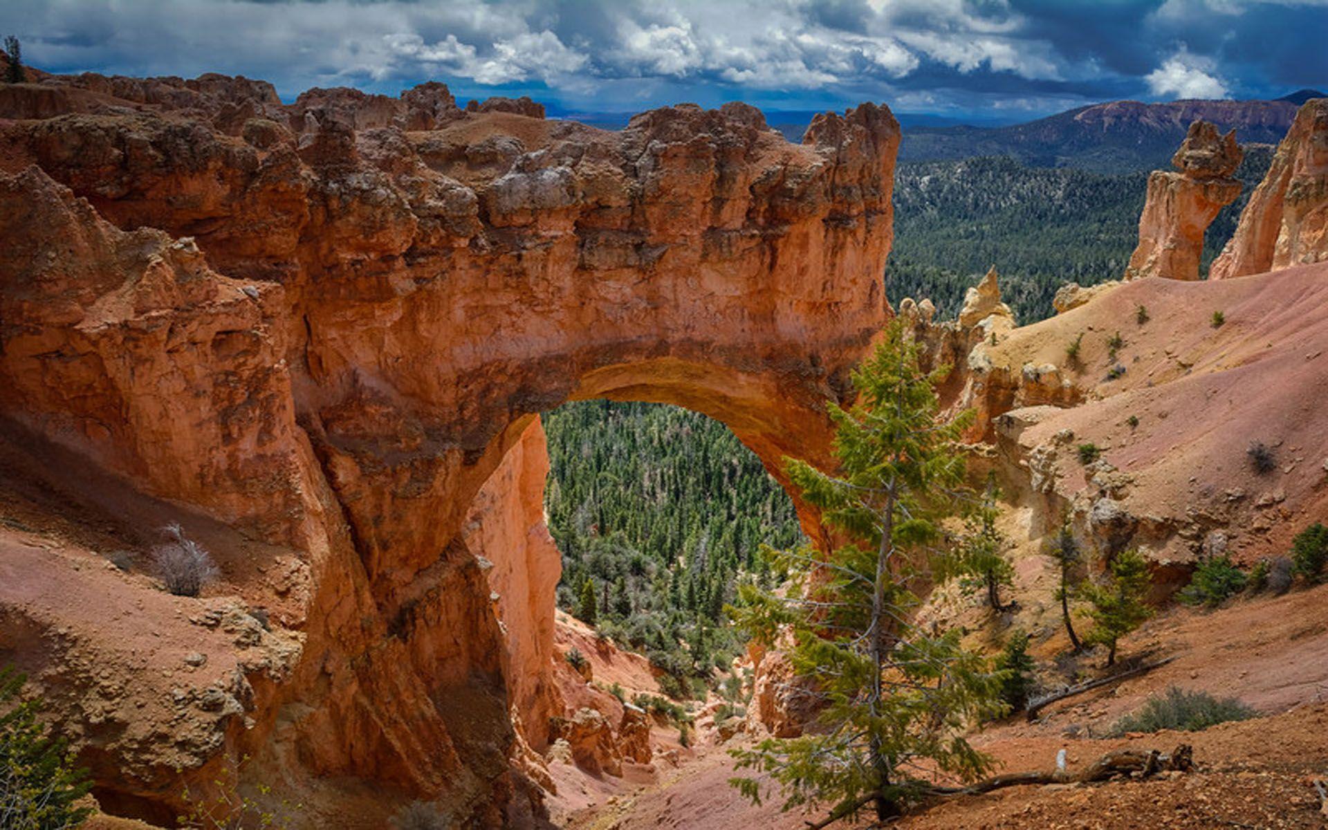 Natural Rock Bridge Bryce Canyon National Park Utah Wallpapers For