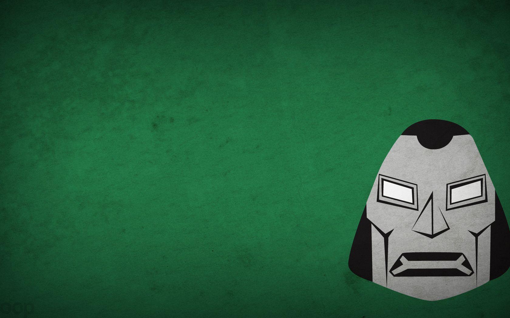 Download wallpapers minimalism, Doctor Doom, villain, green free