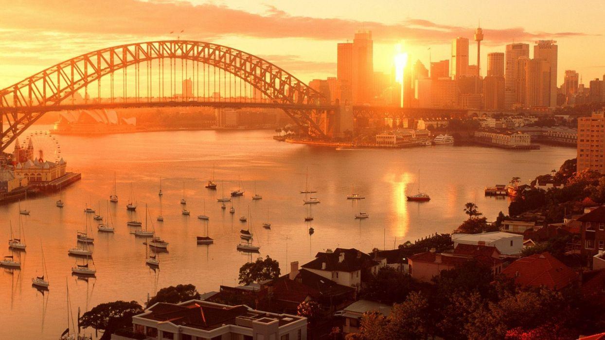 Sun Sydney Australia Sydney Harbour Bridge wallpapers