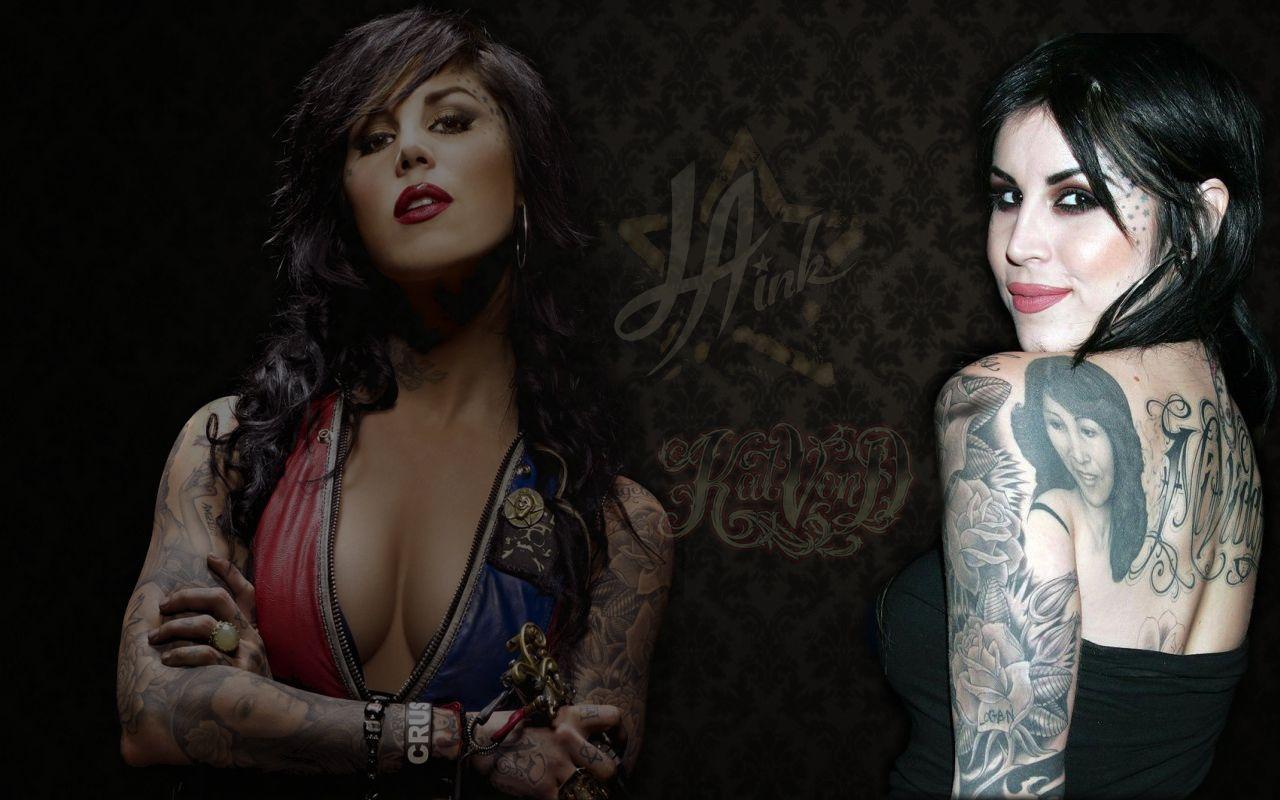 Kat Von d Wallpaper, Hot and Sexy Lingerie Picture, Tattoo Image