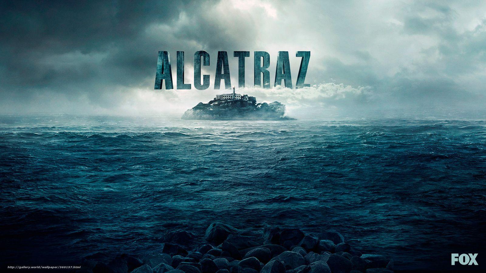 Download wallpapers Alcatraz, island, ocean, sky free desktop