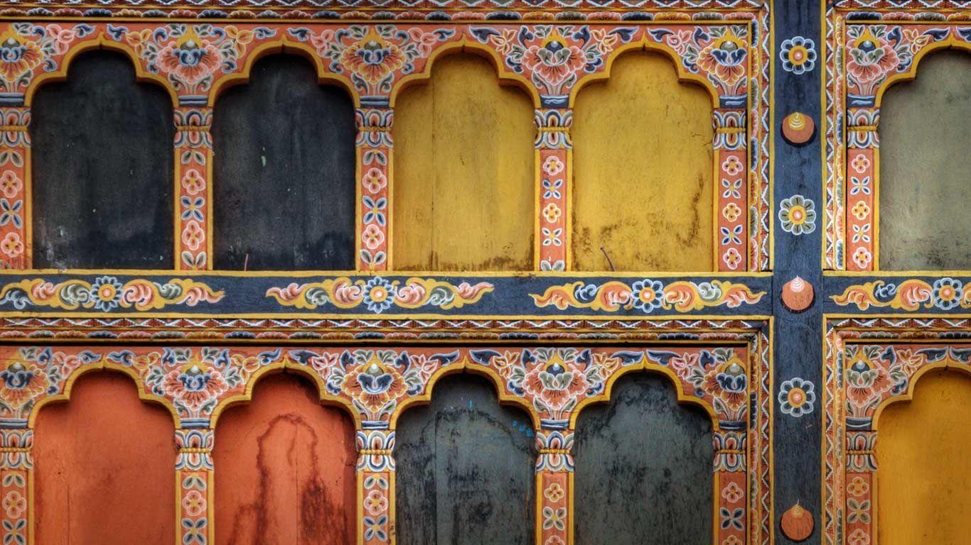 Nexus Wallpapers: Architectural detail of Rinpung Dzong in Paro