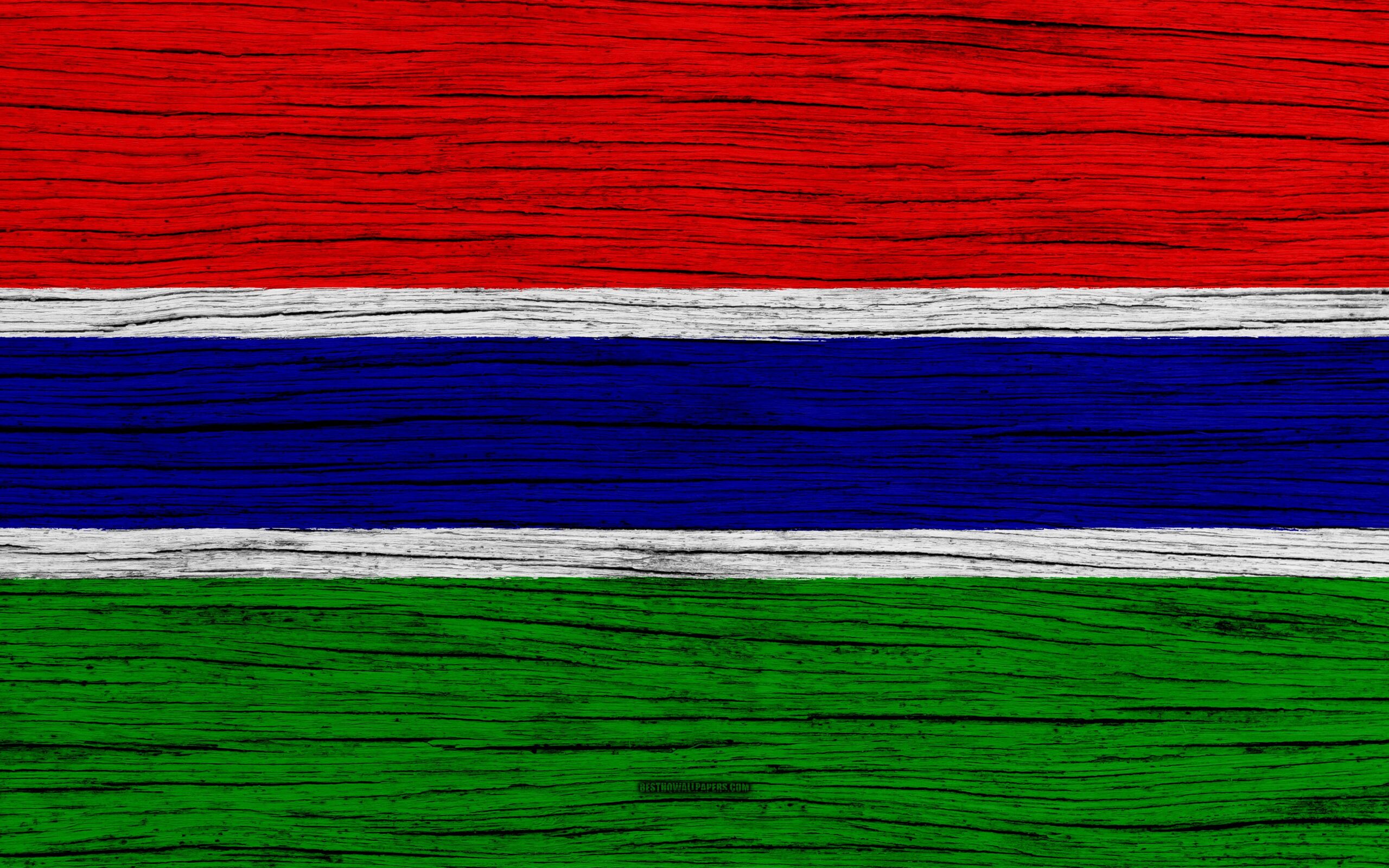 Download wallpapers Flag of Gambia, 4k, Africa, wooden texture