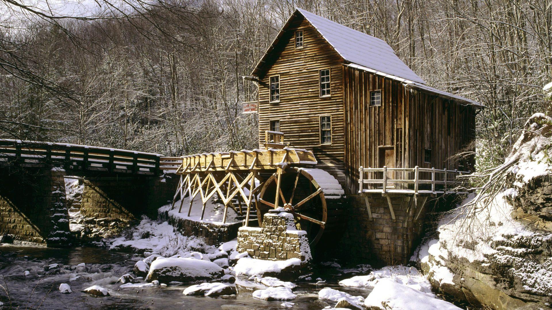 Winter babcock state virginia wallpapers park grist creek glade