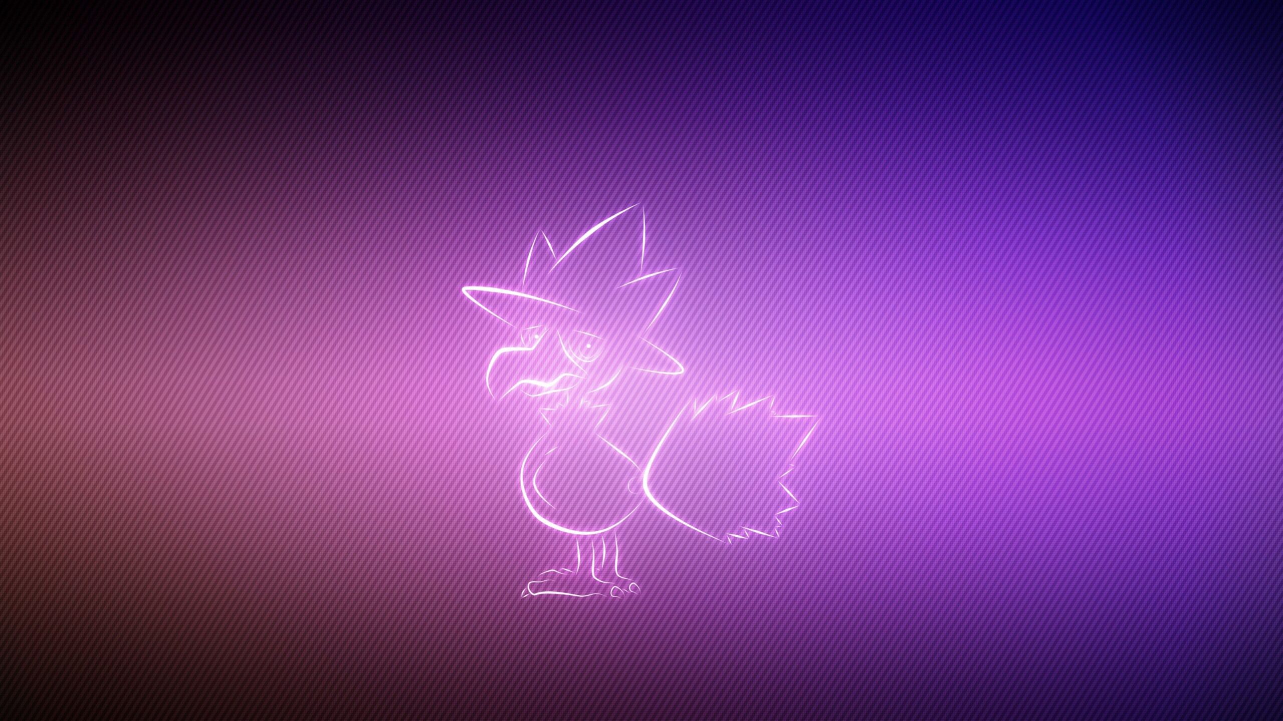 Download Wallpapers Murkrow, Pokemon, Background, Lilac