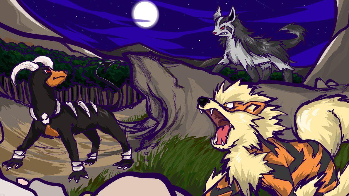 Mightyena, Houndoom, Arcanine by ishmam