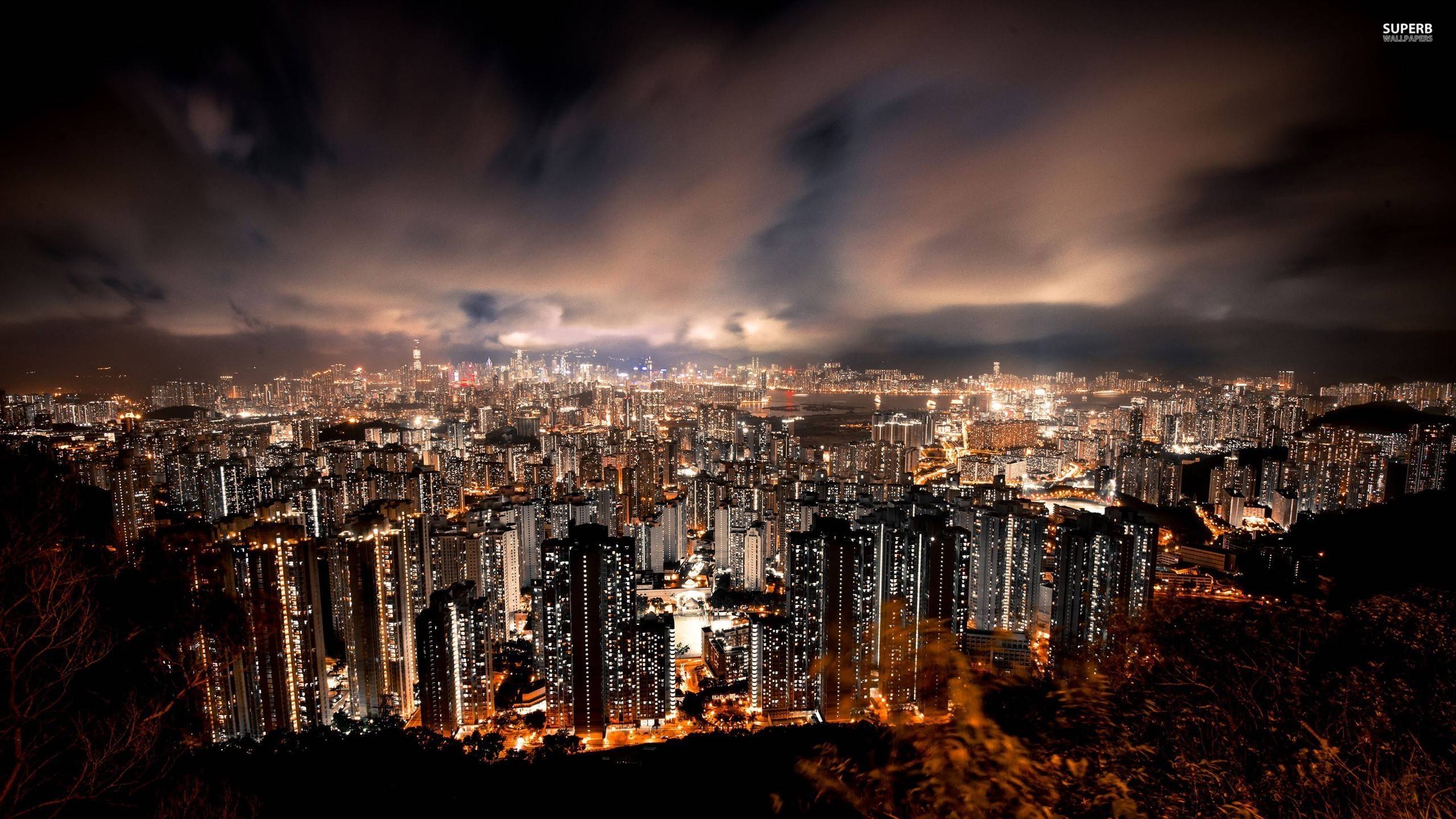 Hong Kong at night wallpapers