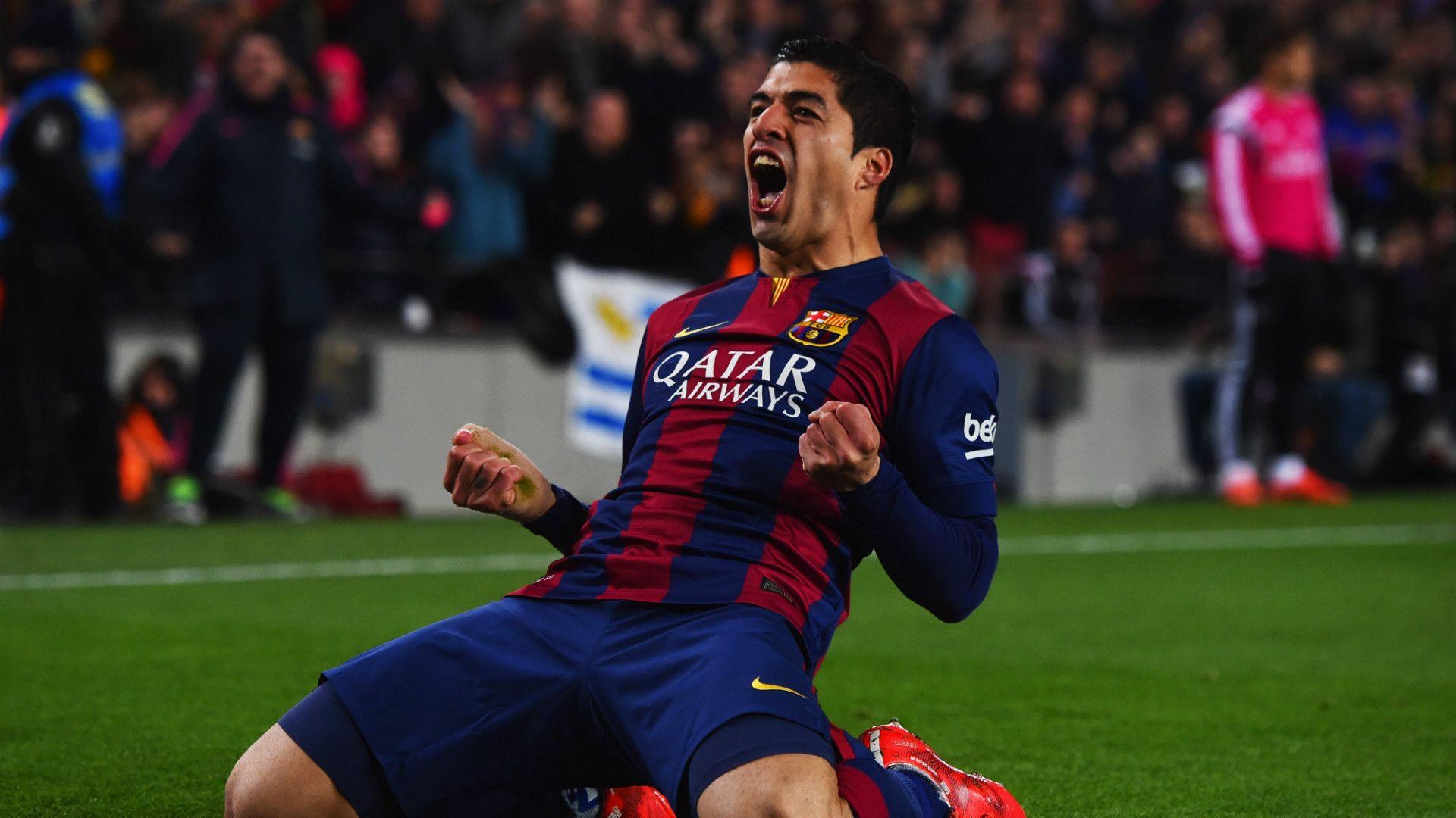 Barcelona Player Luis Suarez Happy After Goal Wallpapers: Players