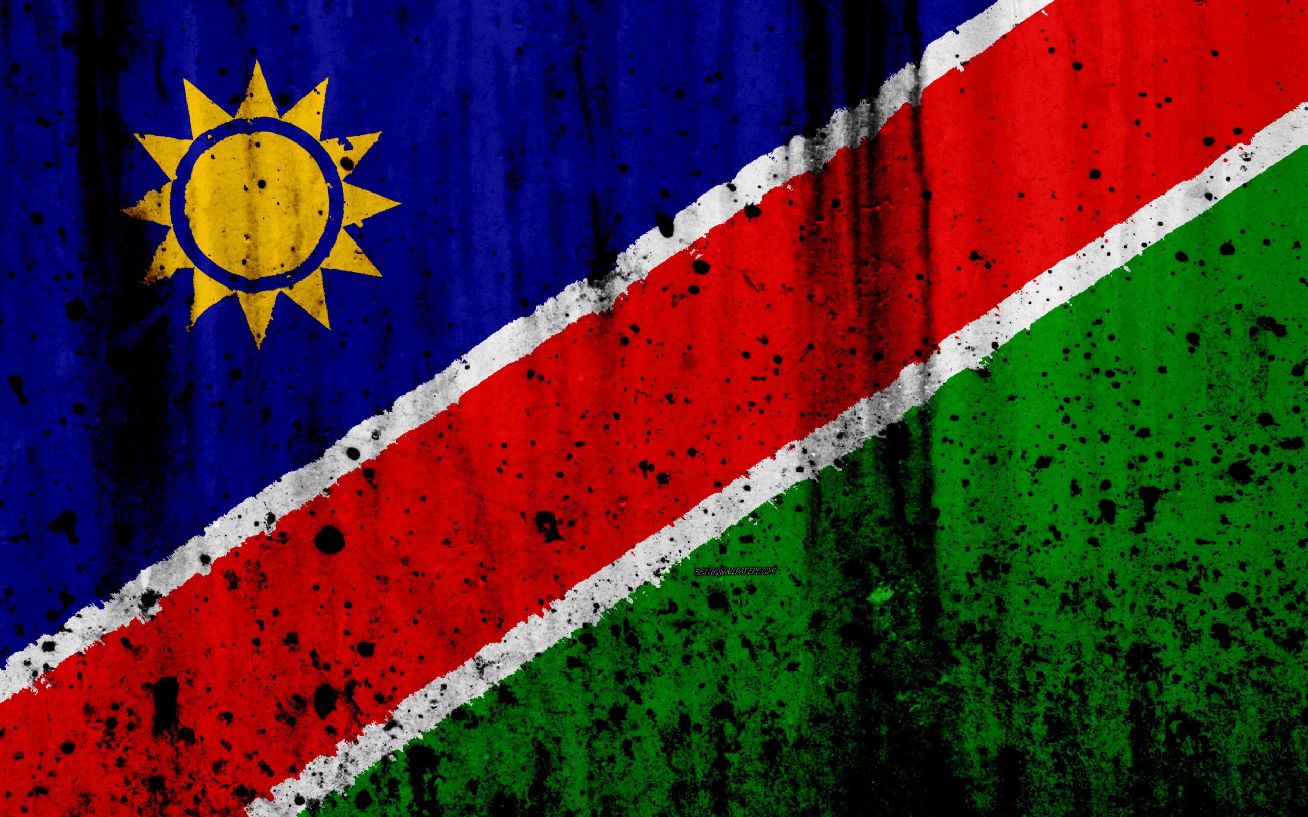 Download wallpapers Namibian flag, 4k, grunge, flag of Namibia