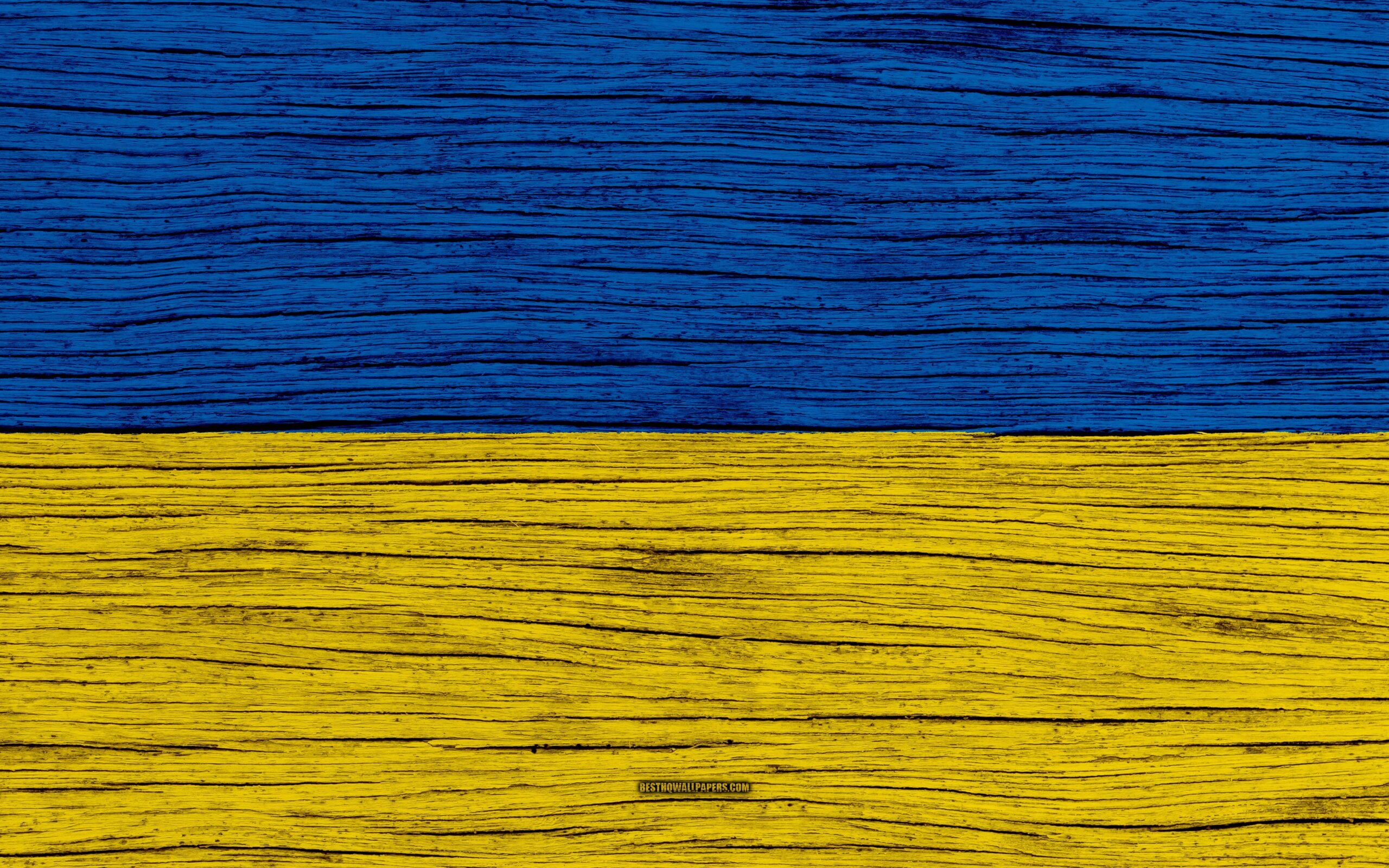 Download wallpapers Flag of Ukraine, 4k, Europe, wooden texture