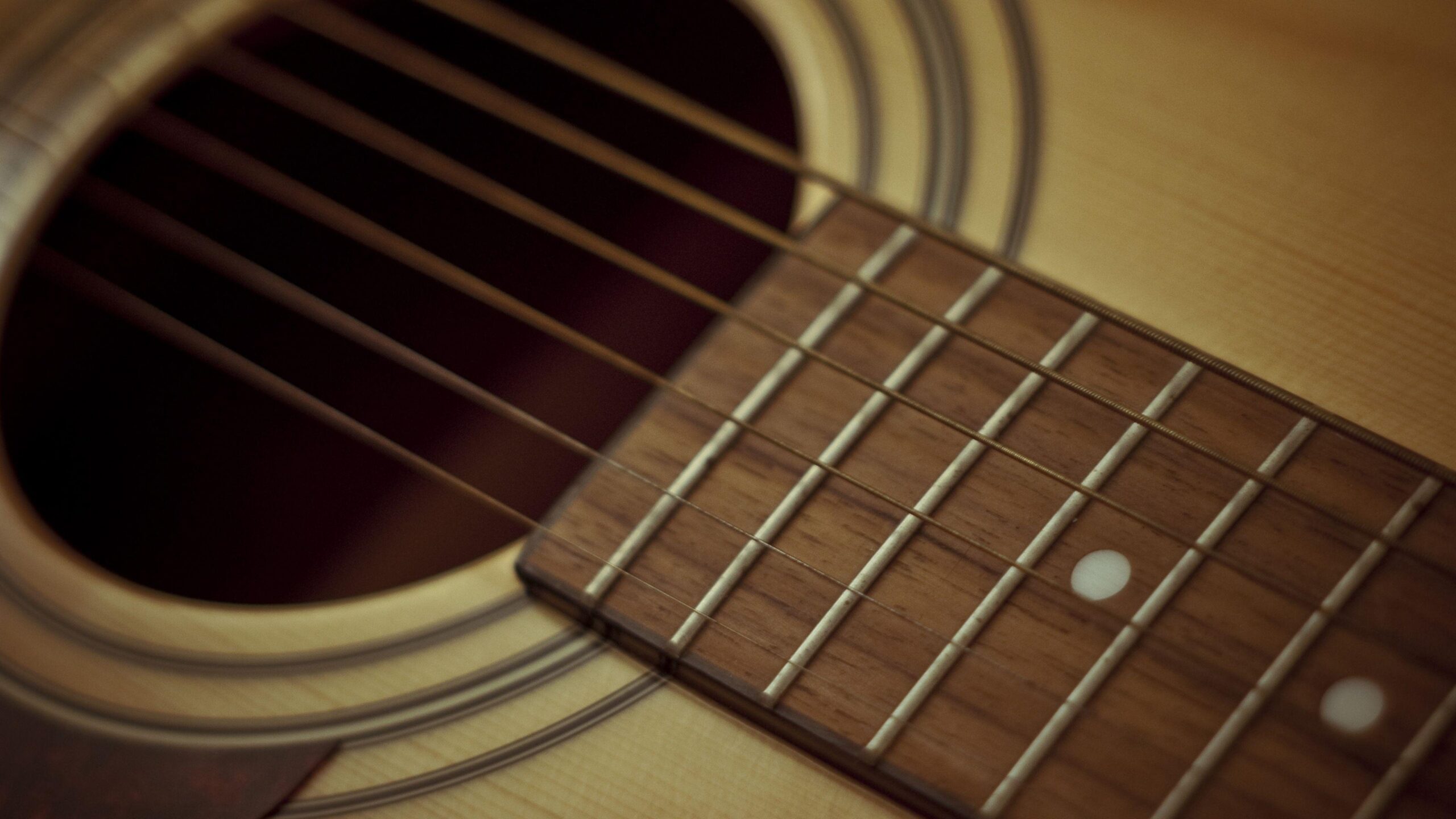 Download Wallpapers Guitar, Strings, Metal, Wood 4K Ultra