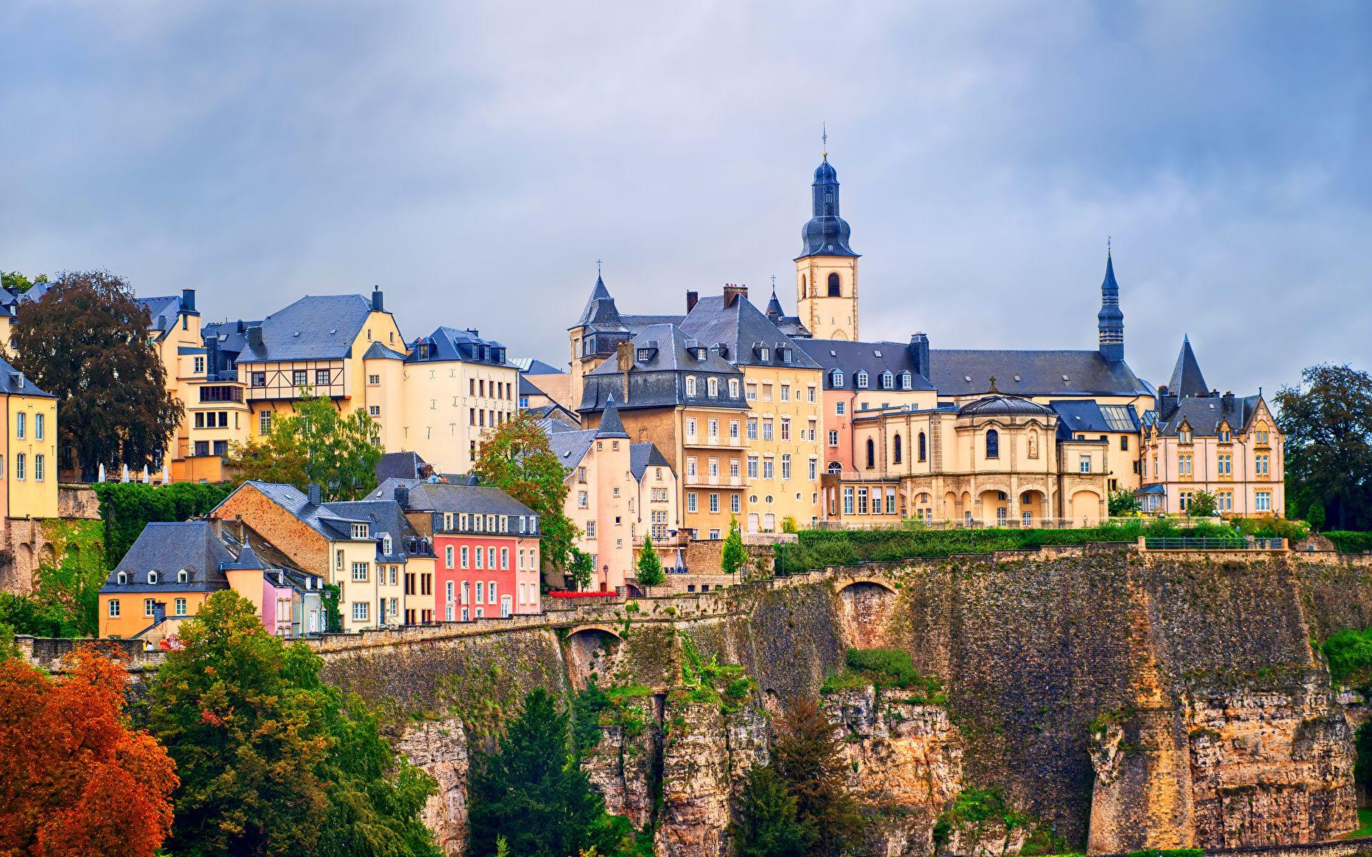 Photo Luxembourg city Rock Street Cities Houses