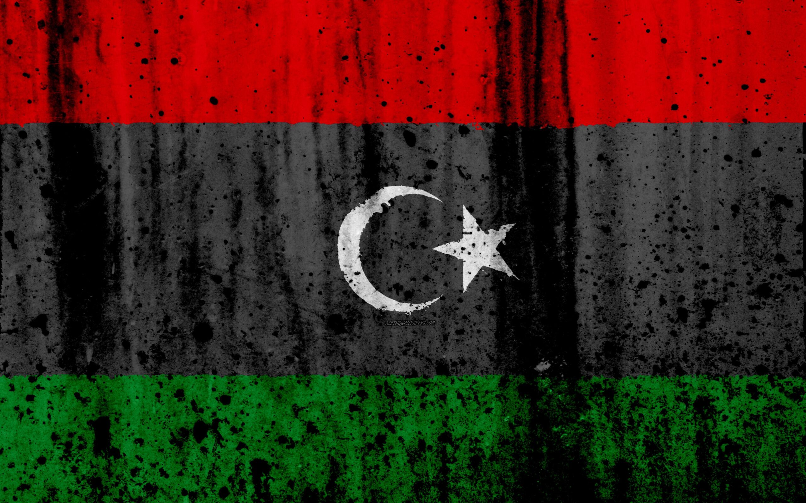 Download wallpapers Libyan flag, 4k, grunge, flag of Libya, Africa