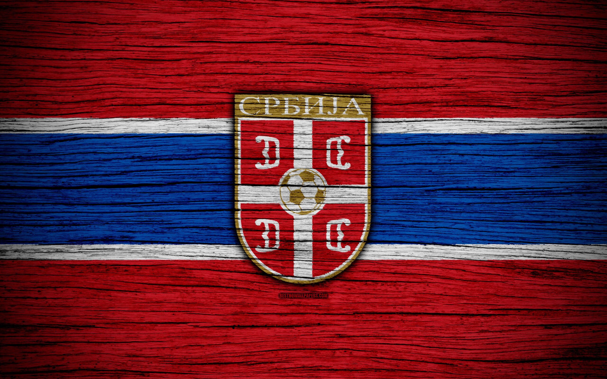 Download wallpapers 4k, Serbia national football team, logo, UEFA