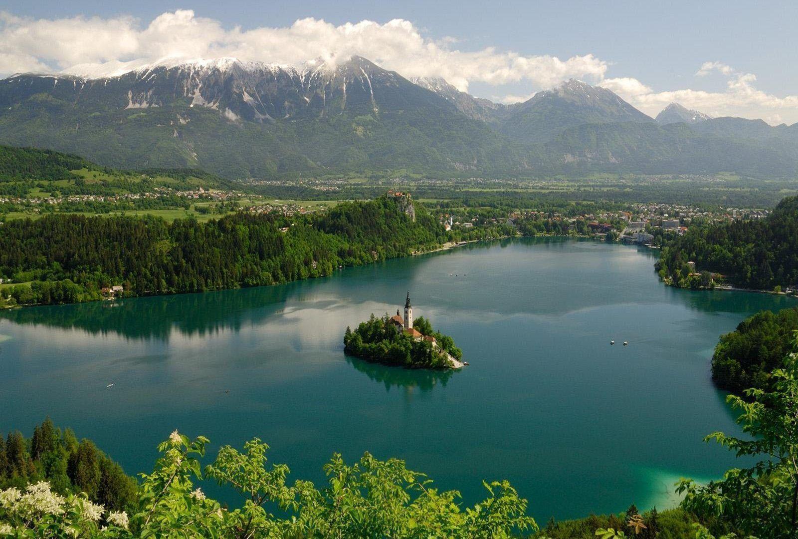 Bled Tag wallpapers: View Bled Bench Beautiful Slovenia Colors Sky