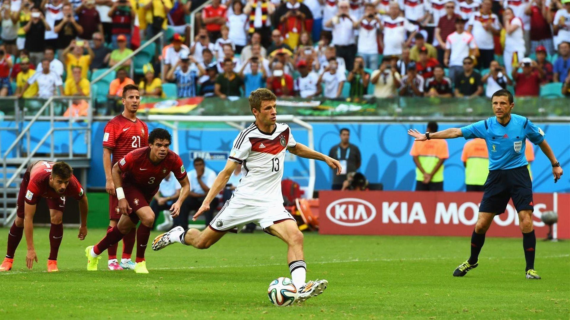 Germany Player Thomas Muller Penalty FIFA World Cup 2014 Wallpapers