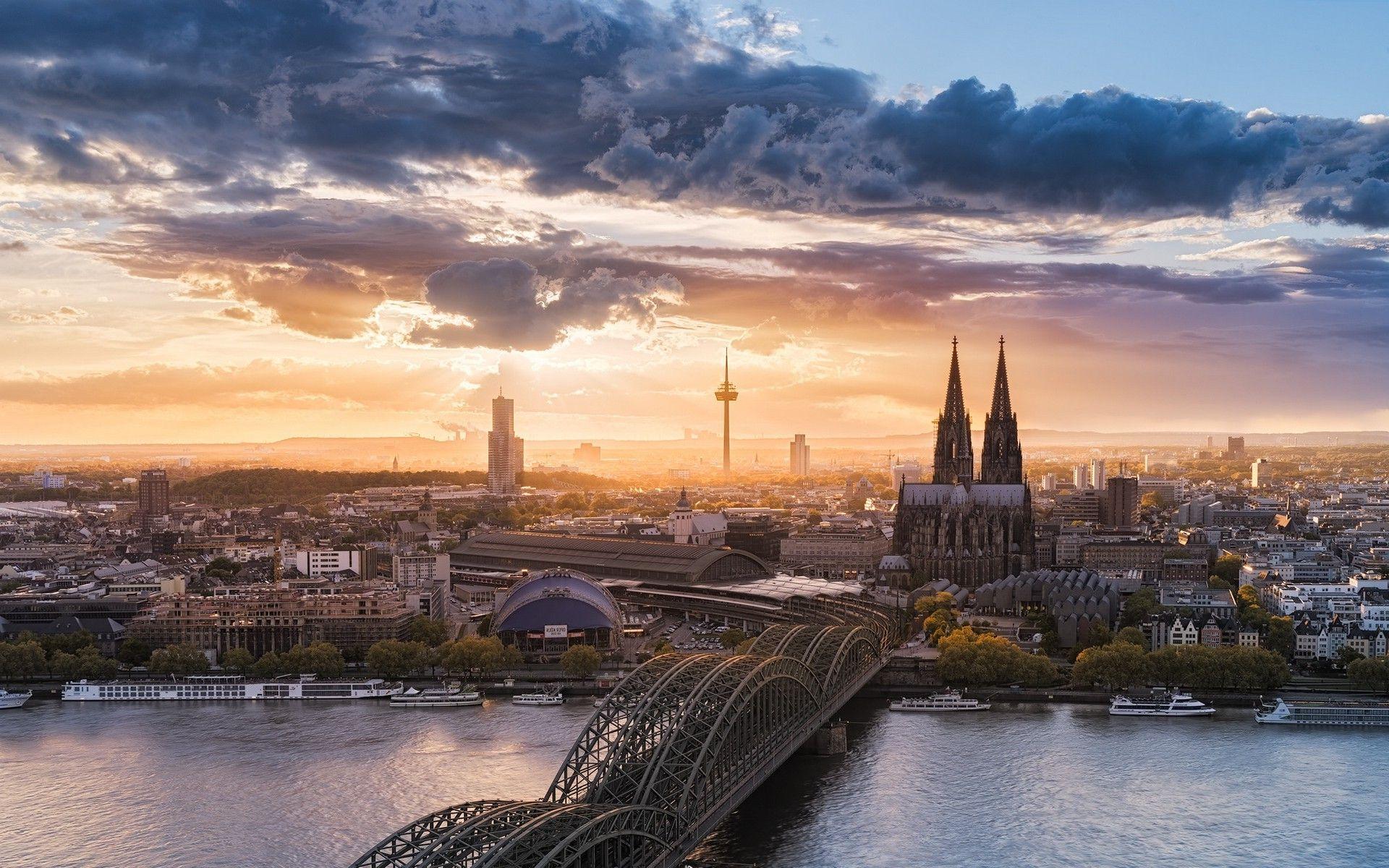 Cologne Cathedral and Hohenzollern Bridge Germany wallpapers