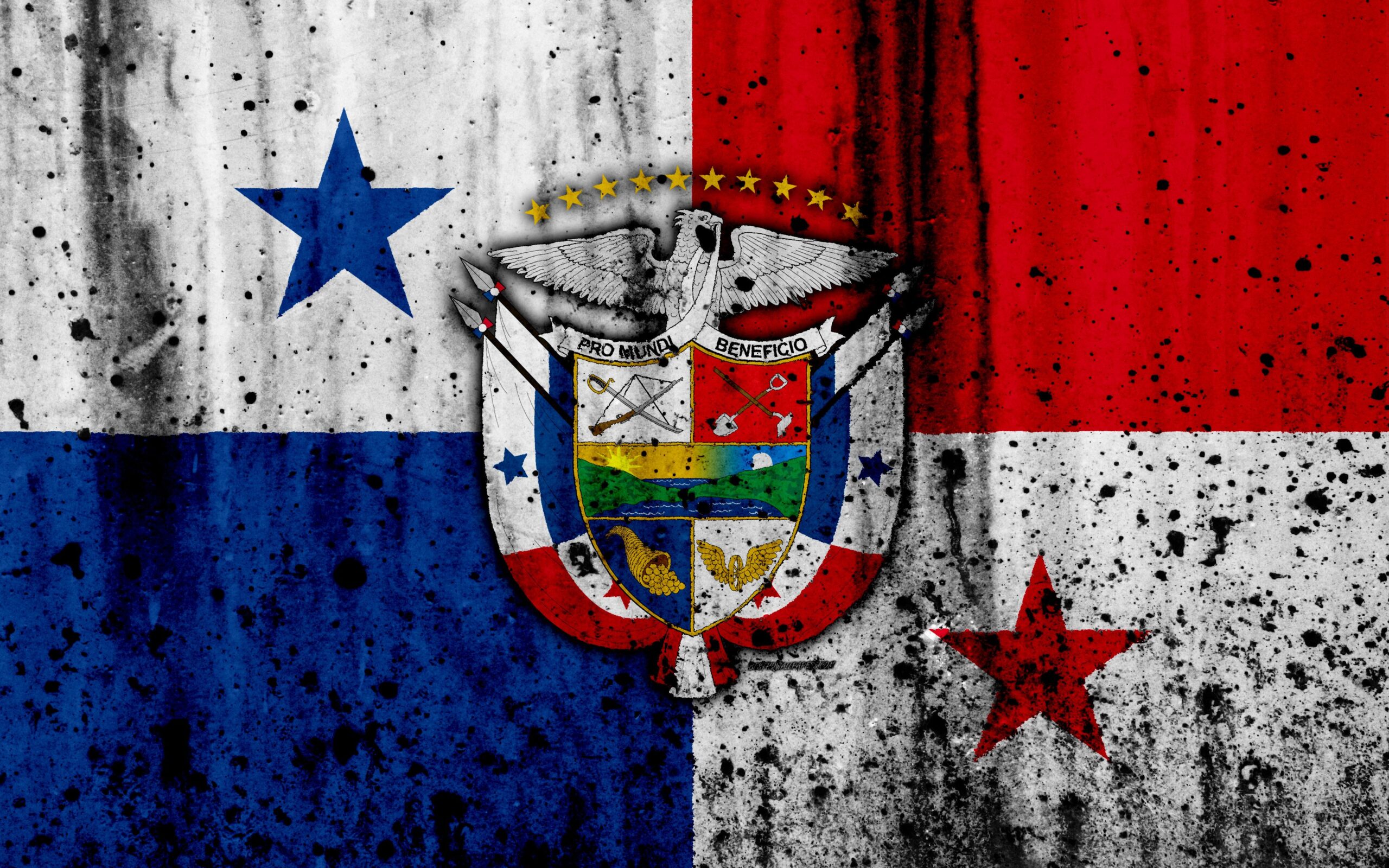 Download wallpapers Panama flag, 4k, grunge, North America, flag of