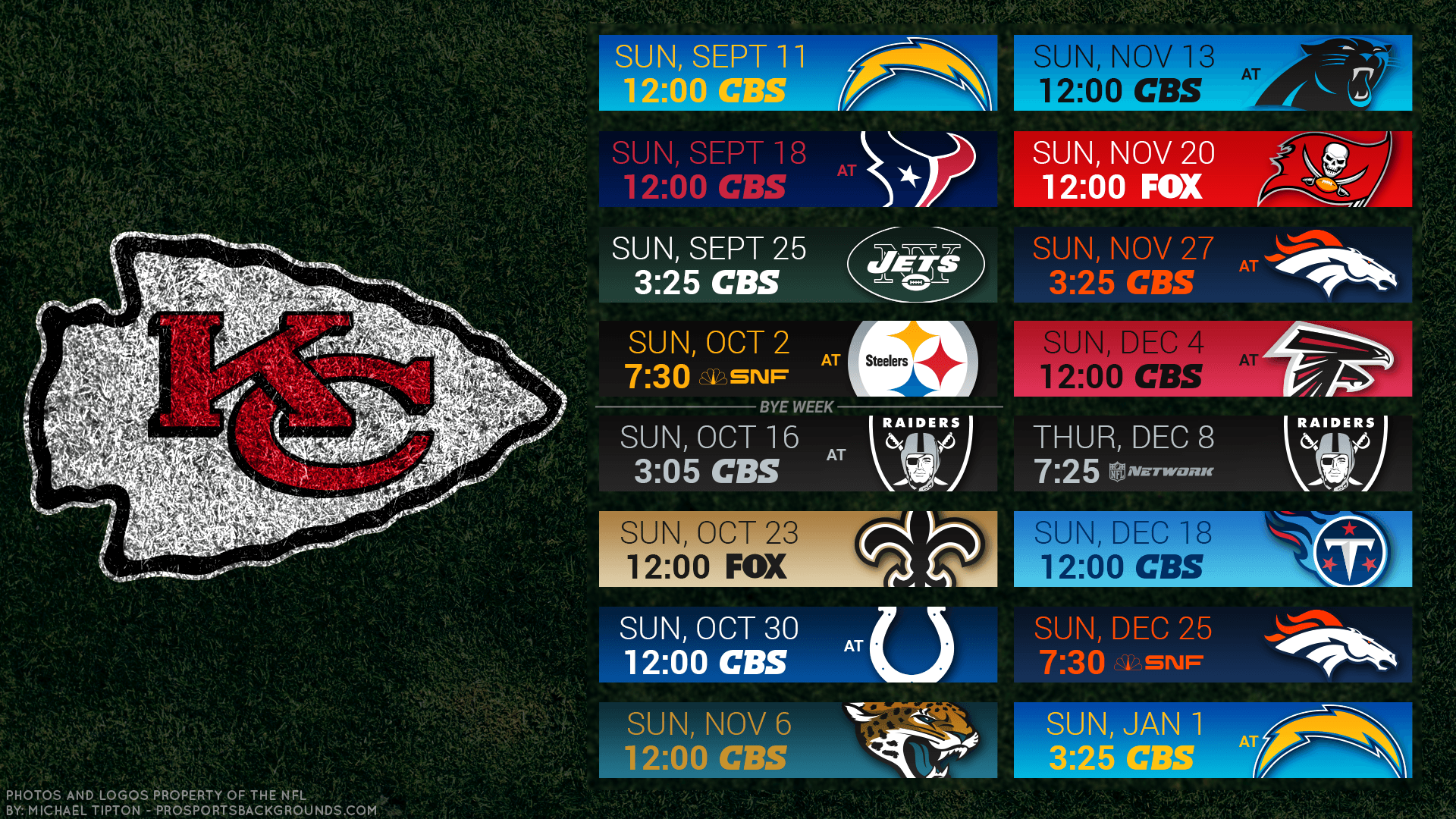 Kansas City Chiefs 2017 HD 4k Schedule Wallpapers