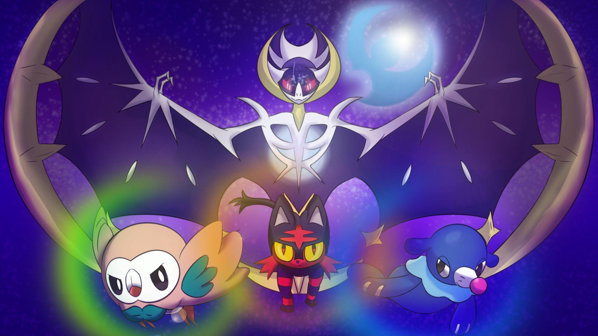 Litten, Rowlet, Popplio, and Lunaala