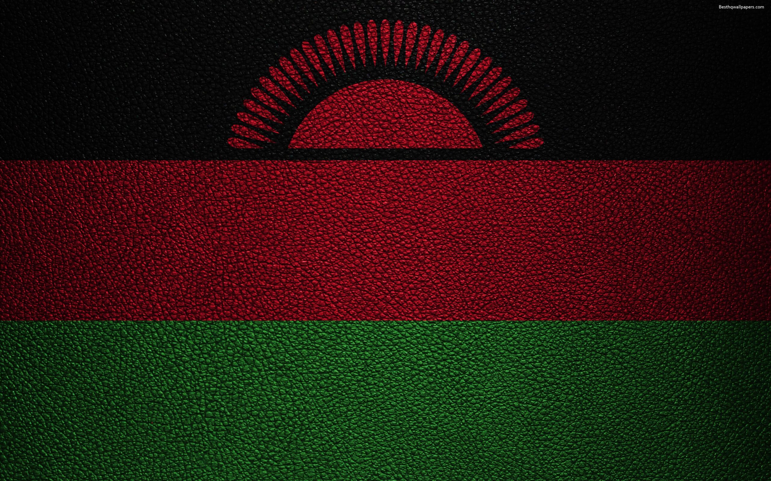 Download wallpapers Flag of Malawi, 4k, leather texture, Africa