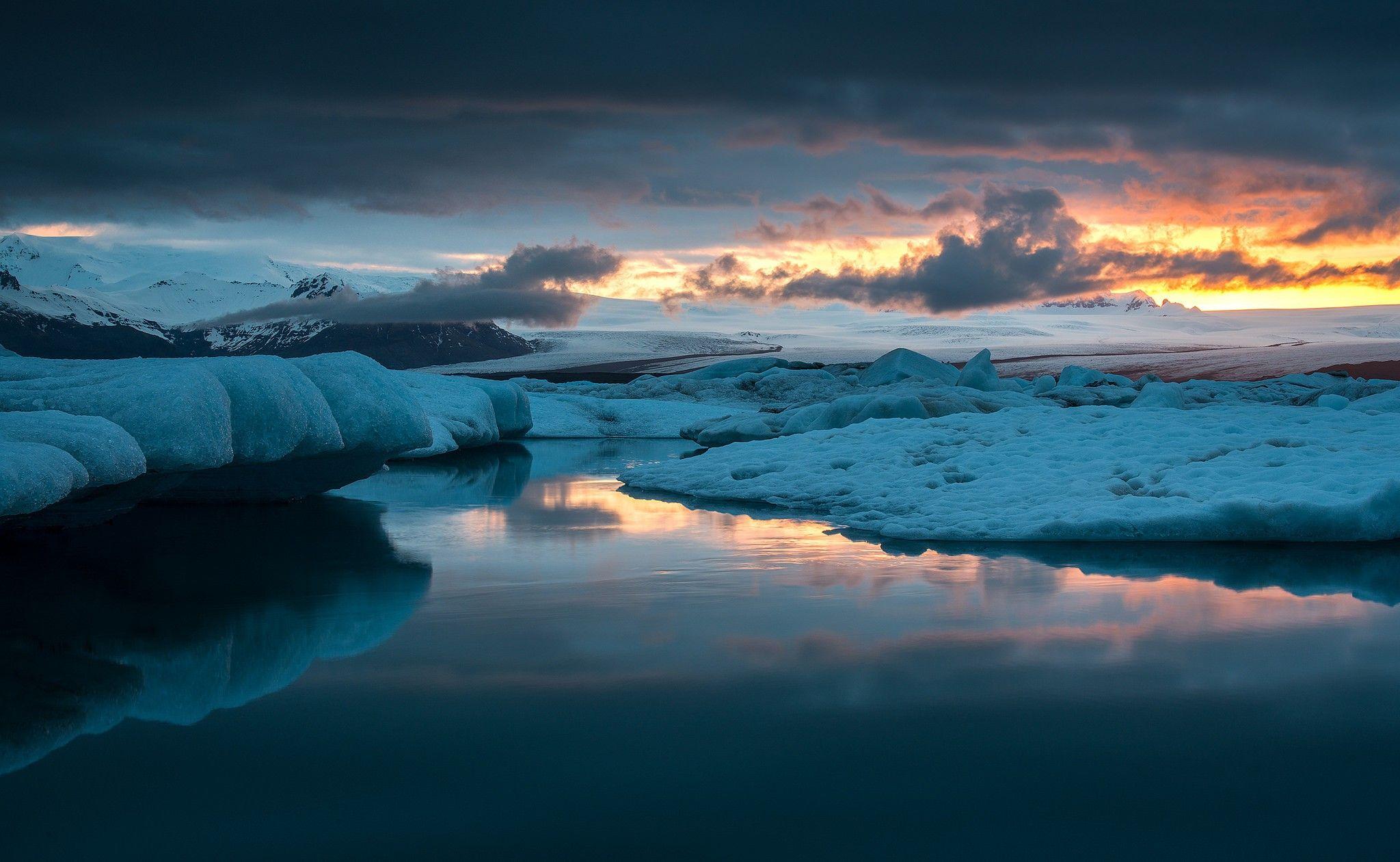 Iceland, Blue Lagoon, night, winter wallpapers