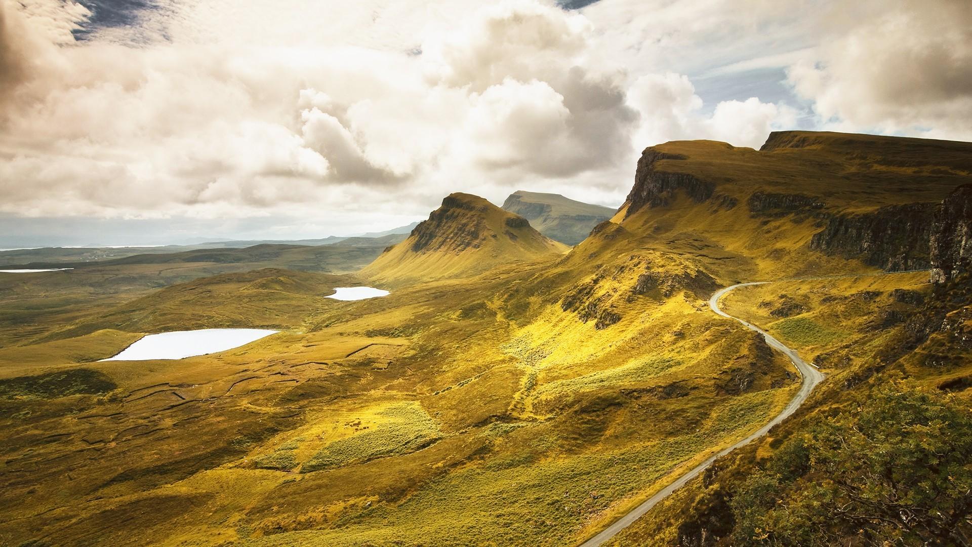 Hills scotland roads lakes isle of skye wallpapers