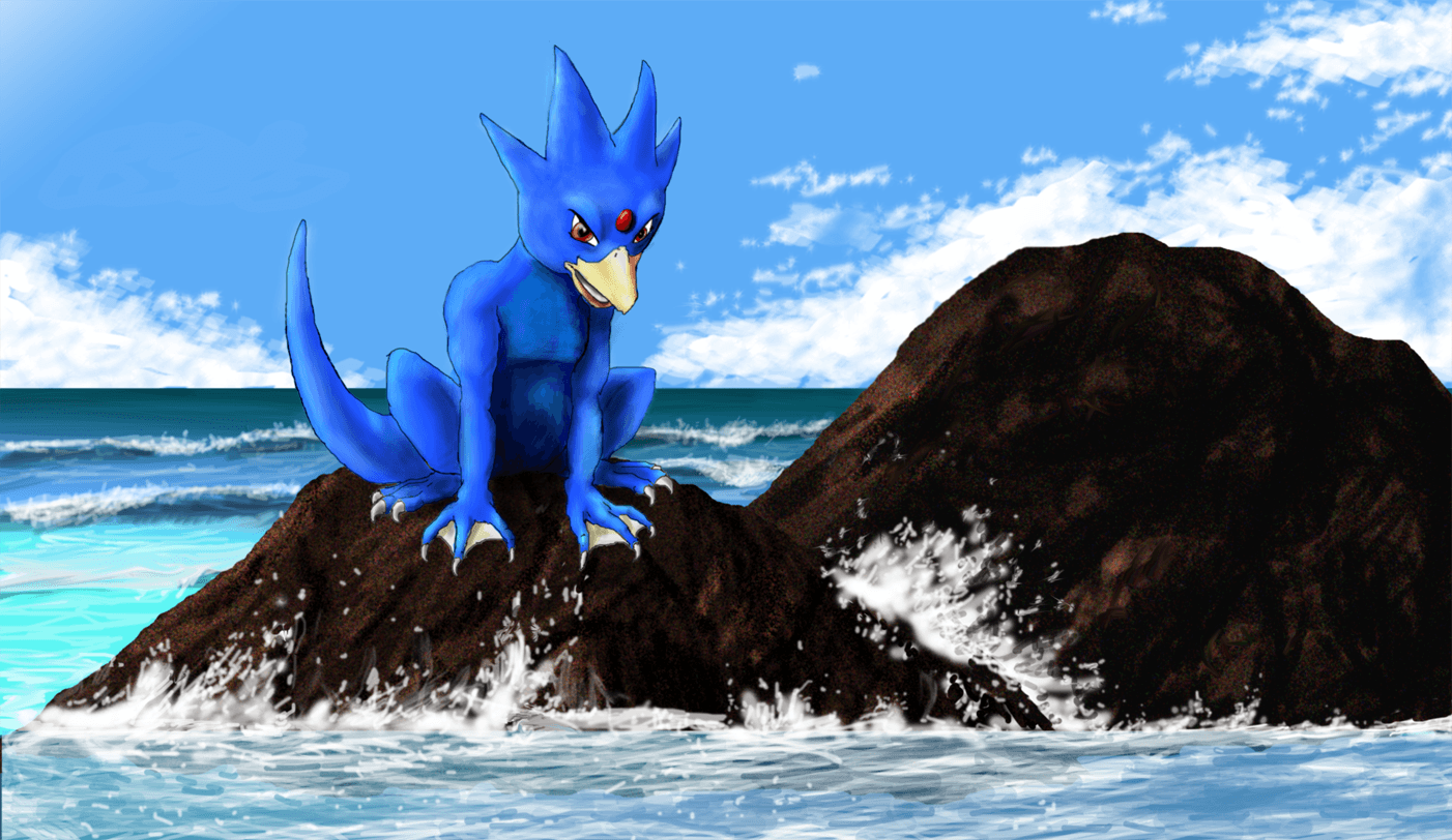 Sitting Golduck by Arbre