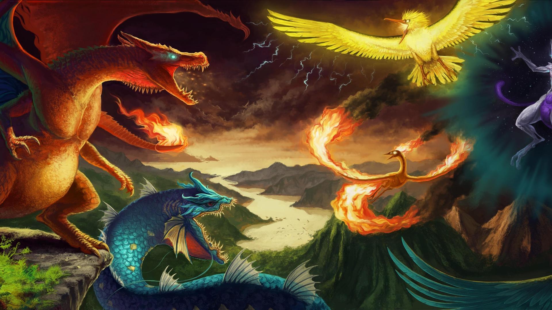 Zapdos lightning articuno charizard moltres legendary birds