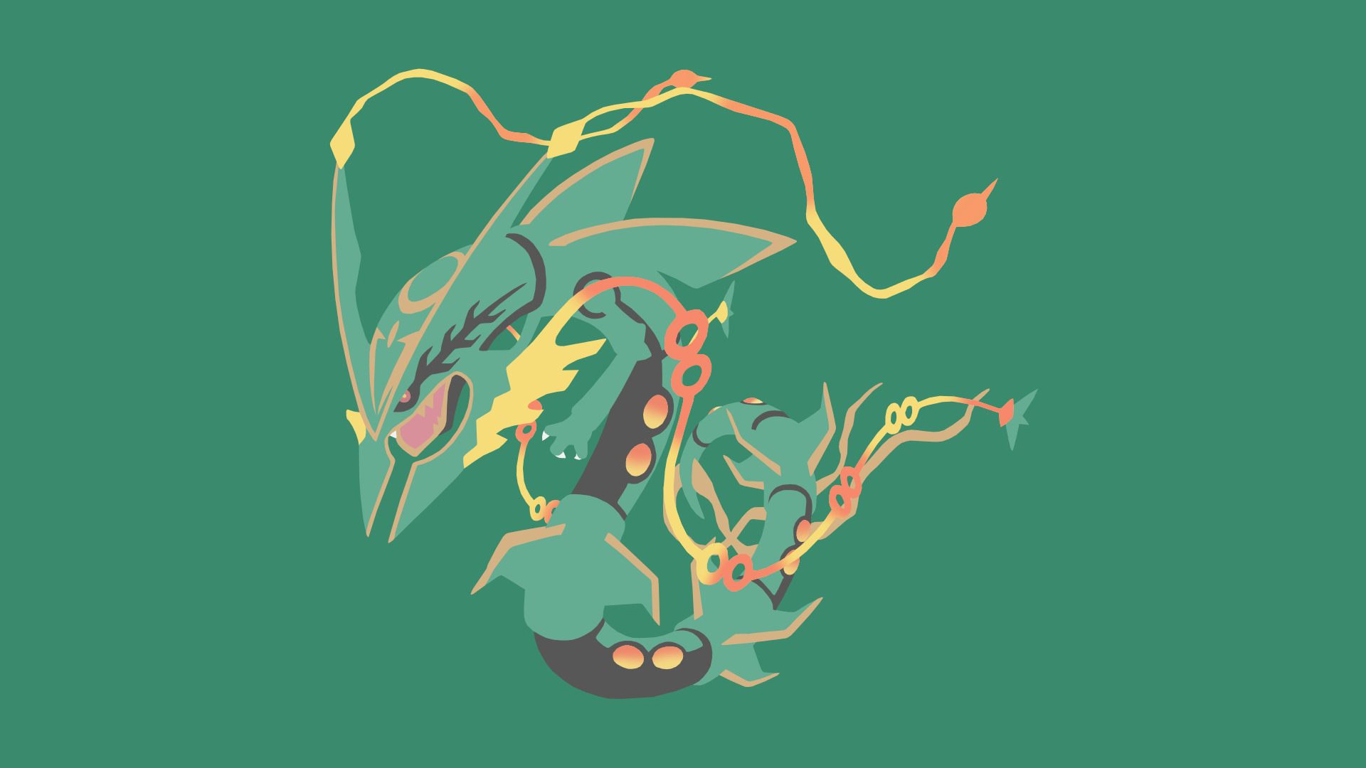 Minimalistic Wallpaper: Mega Rayquaza