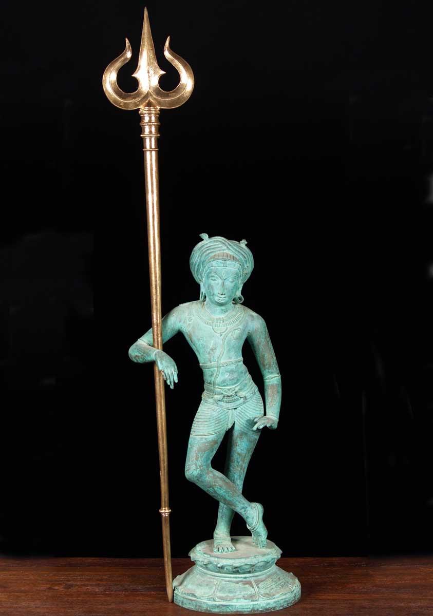 SOLD Bronze Trishul or Trident of Shiva 44