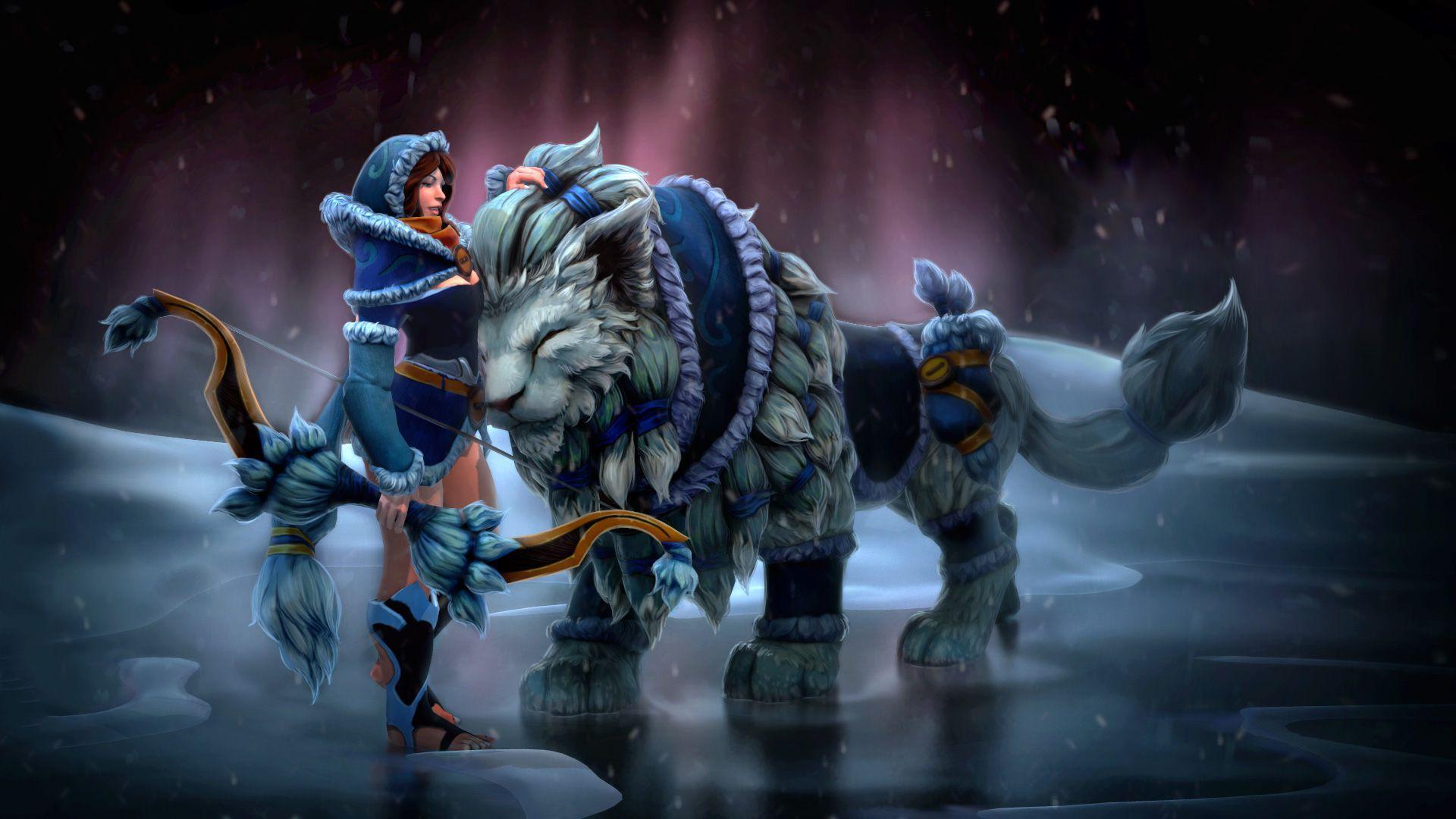 Princess Mirana Snow Storm Huntress Dota 2 Fantasy Art Wallpapers