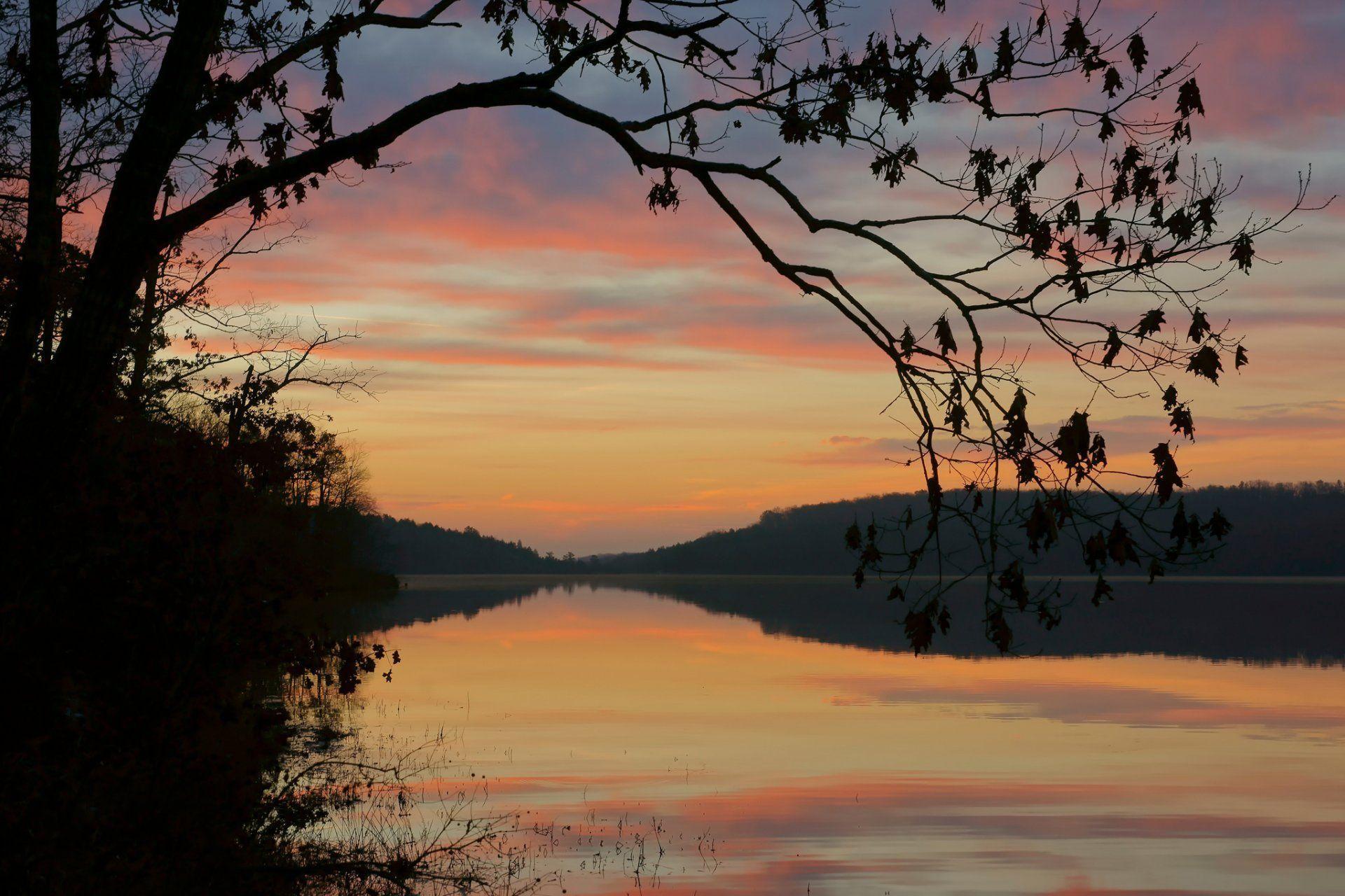 crane lake mark twain national forest missouri morning HD wallpapers