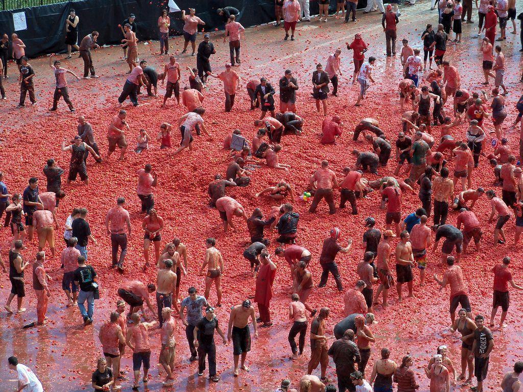 La Tomatina Tomato Fight Festival in Valencia, Spain