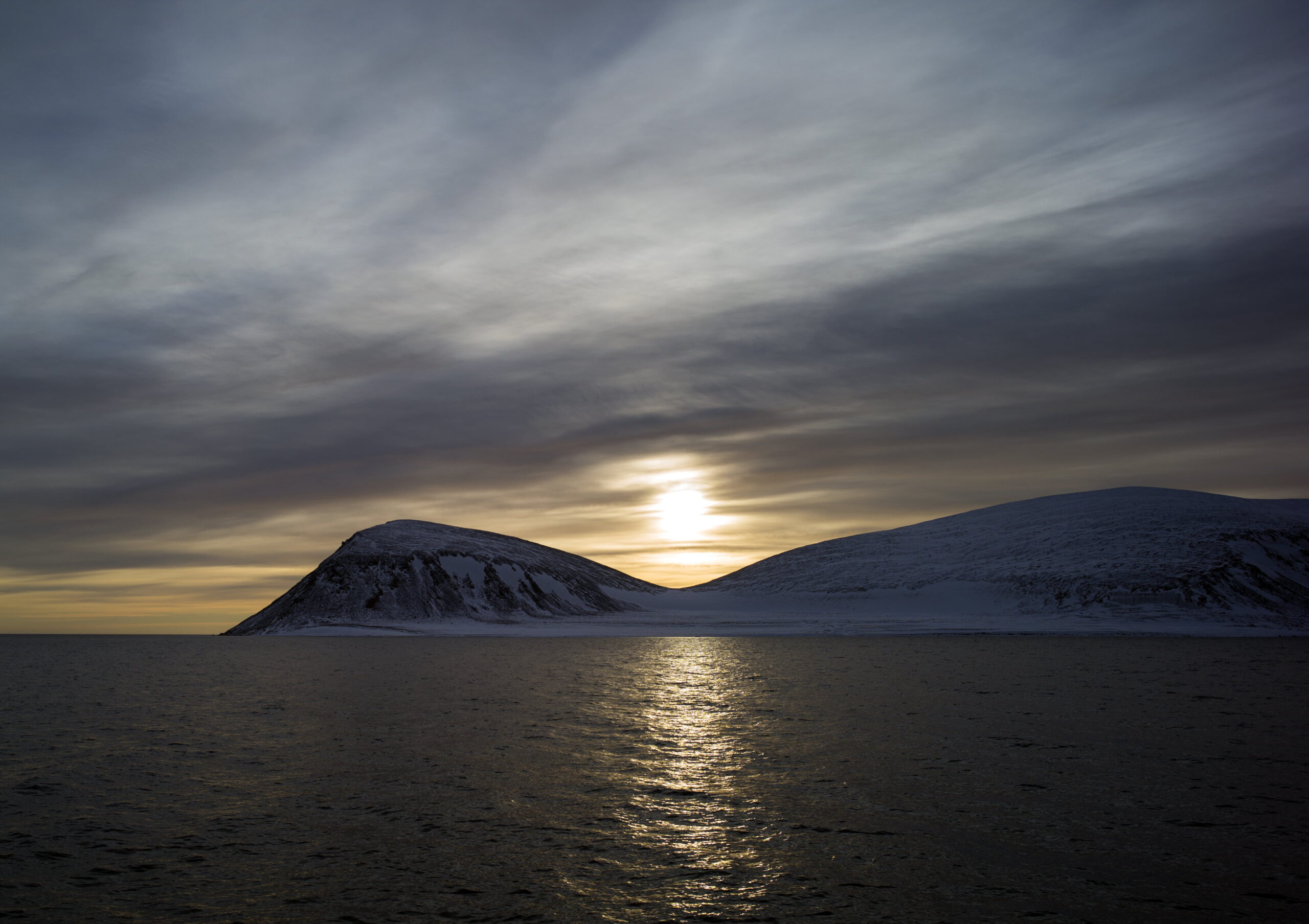 Photo of sunset under mountains, svalbard HD wallpapers