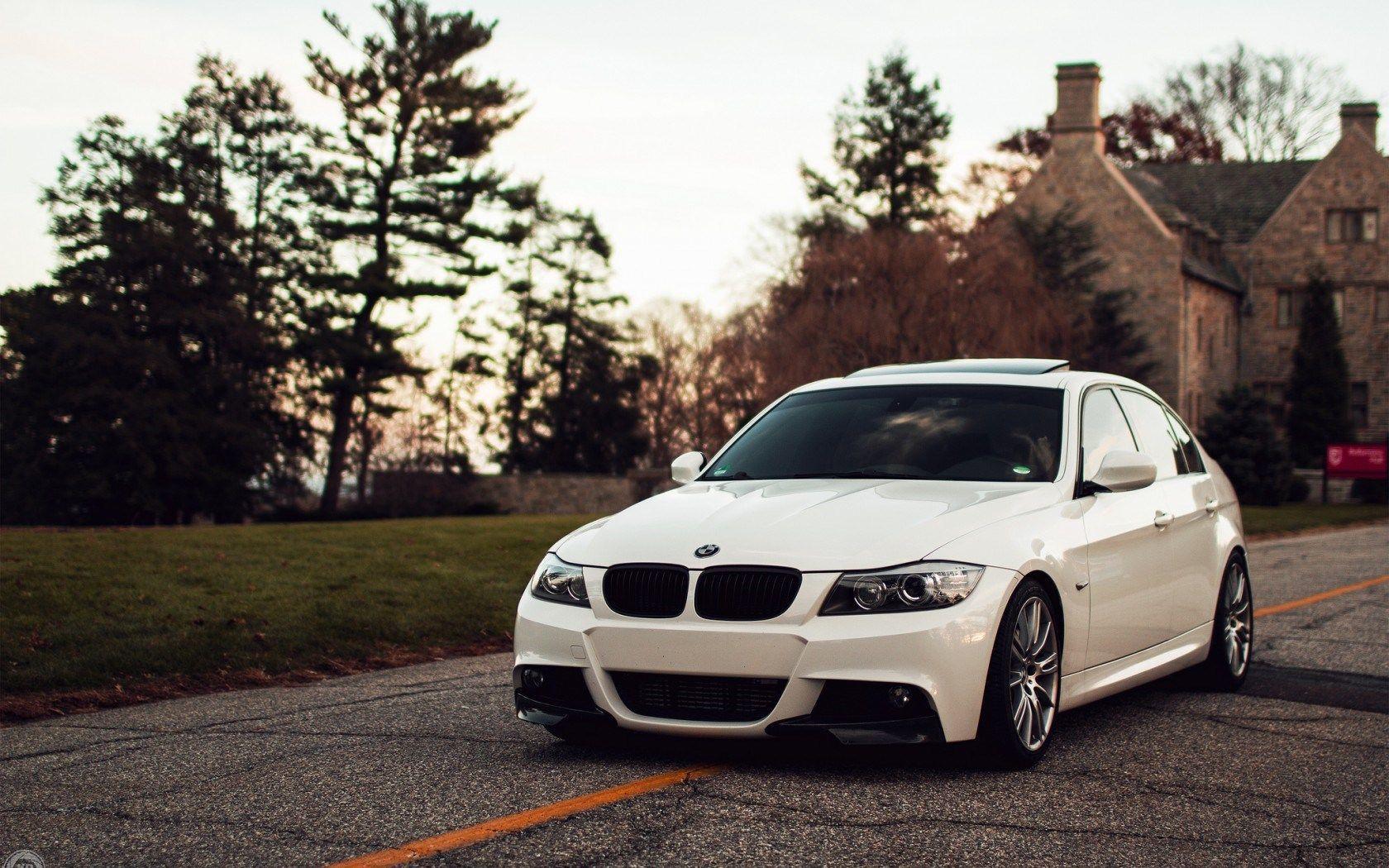 BMW E90 3 Series White Car