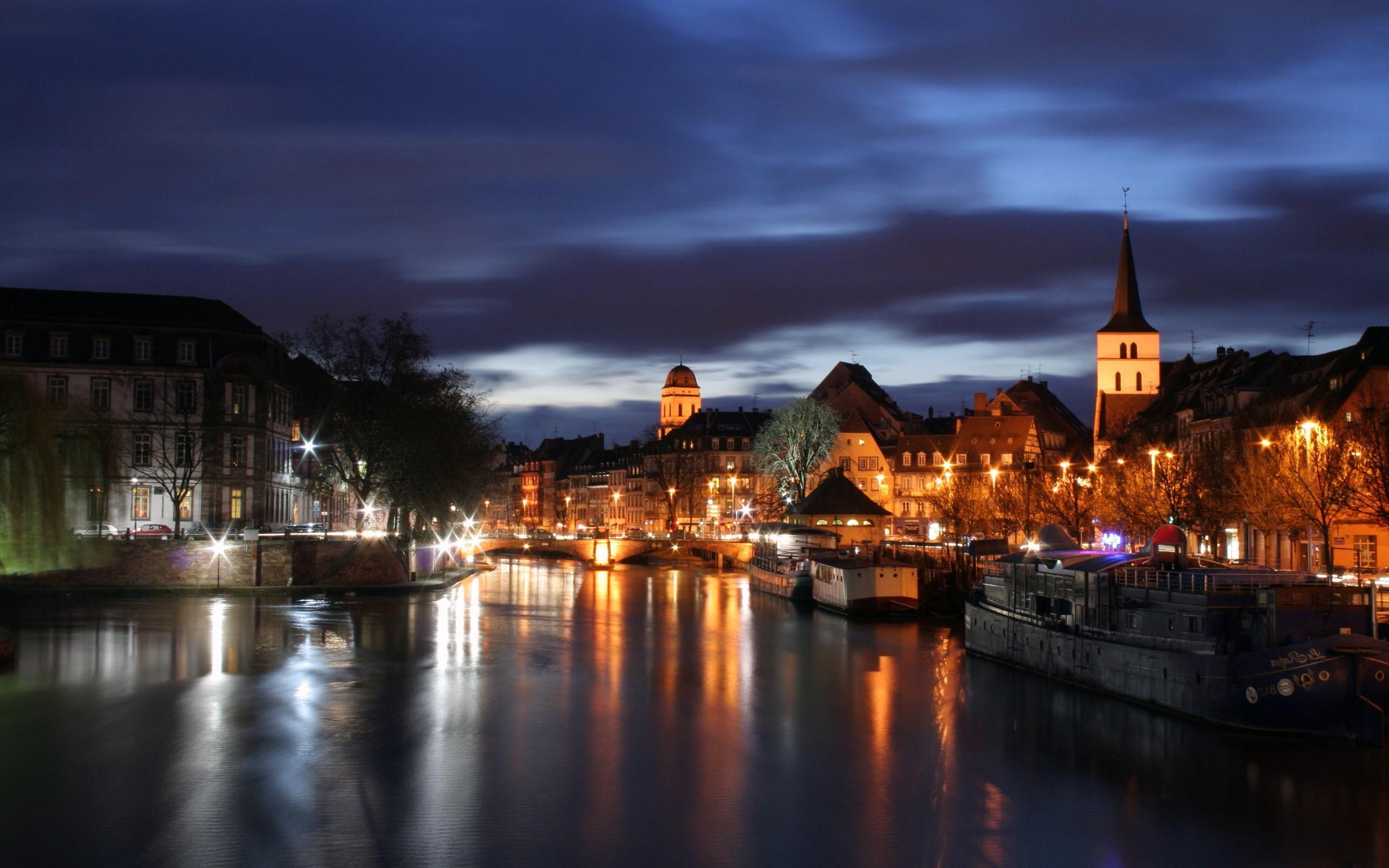 strasbourg cityscape night sky wallpapers and backgrounds