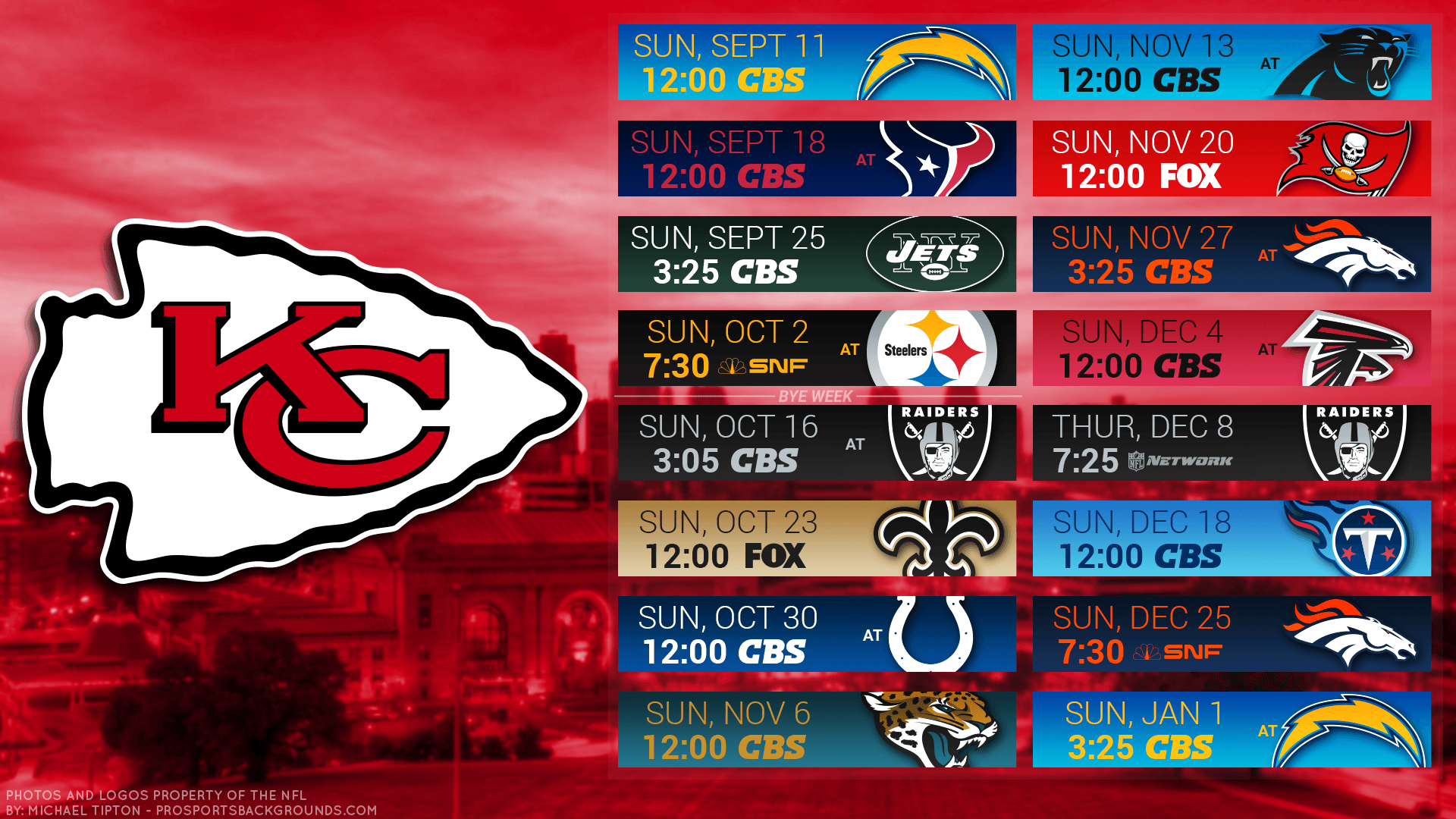 Kansas City Chiefs 2017 HD 4k Schedule Wallpapers