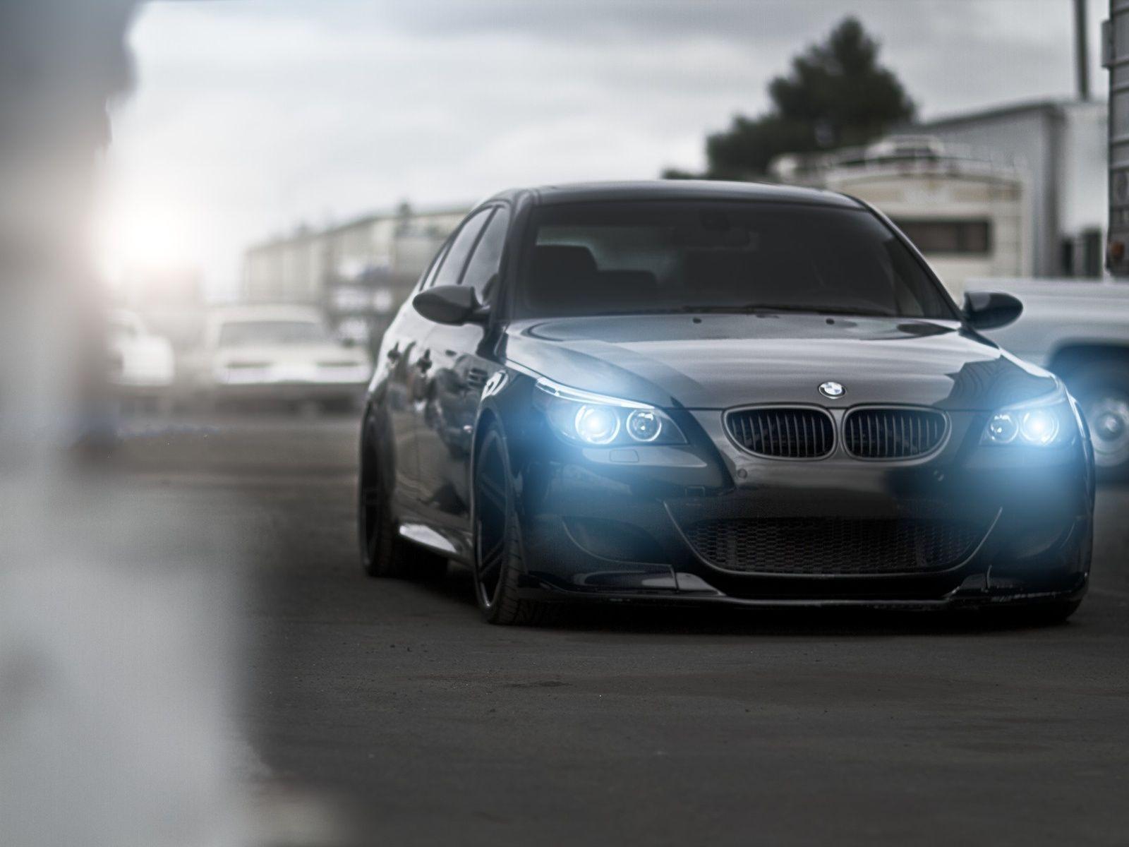 Headlights, Front View, Black, Sports, Bmw, E60, Bmw